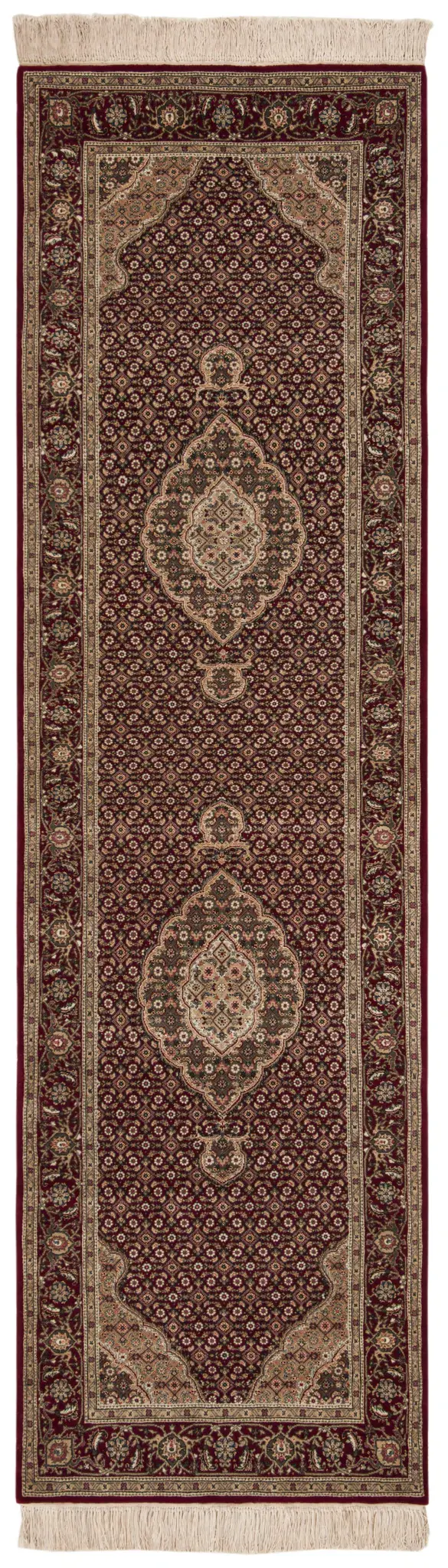 Tabriz Herati Star Medallion Hand-Knotted Silk Rug