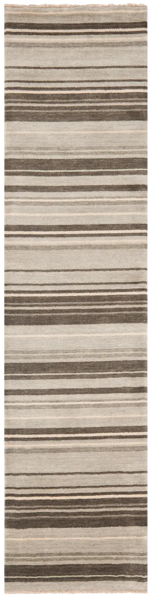 Tibetan Striped Hand-Loomed Wool Rug