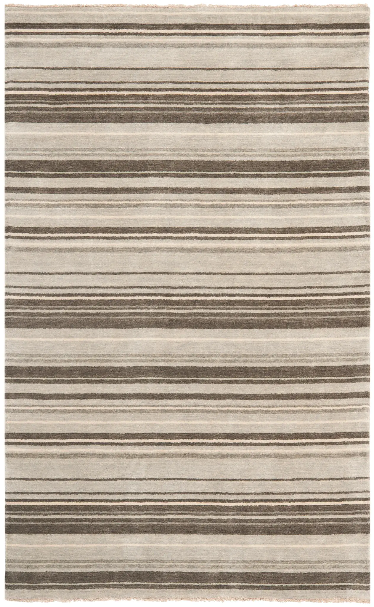 Tibetan Striped Hand-Loomed Wool Rug