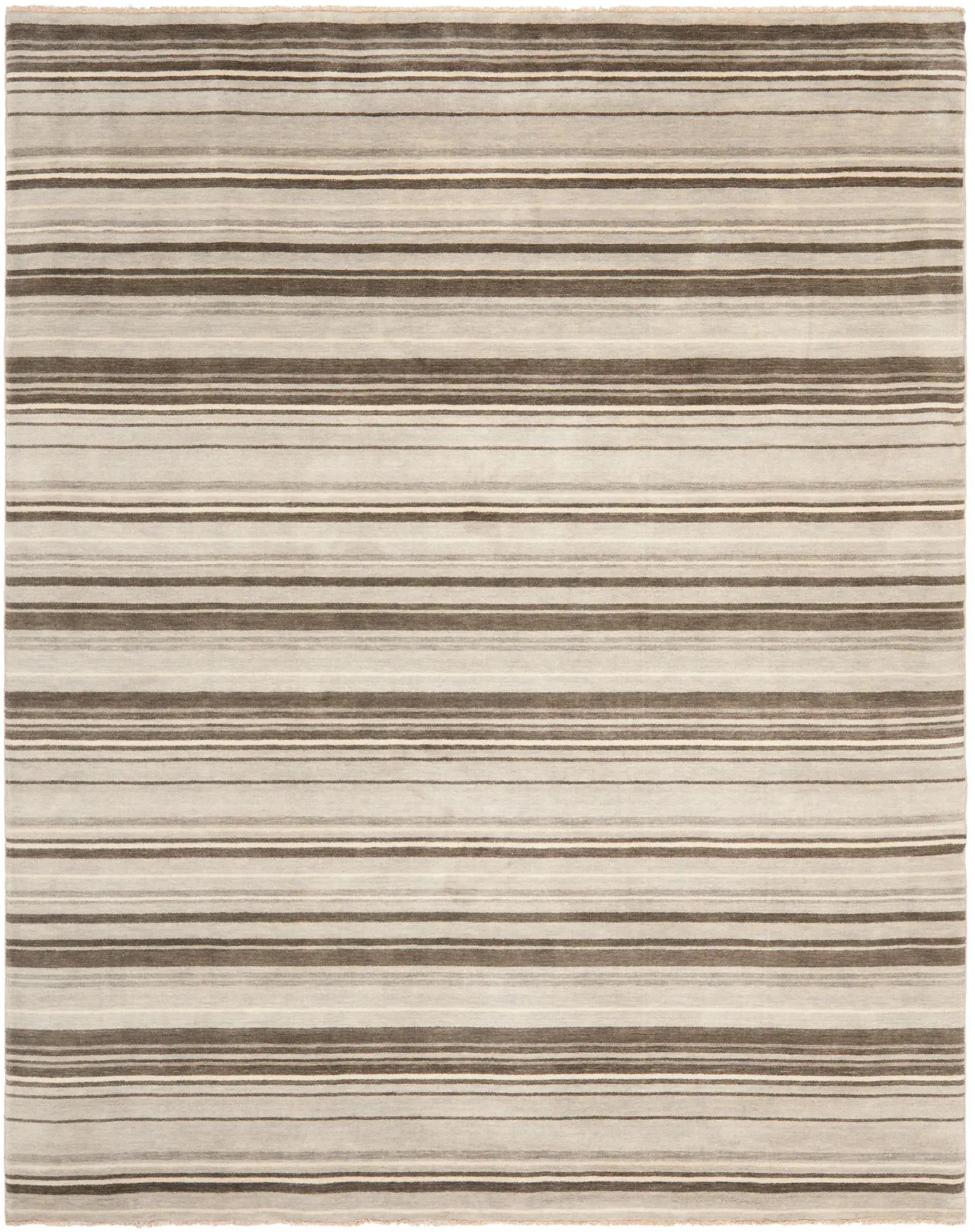 Tibetan Striped Hand-Loomed Wool Rug