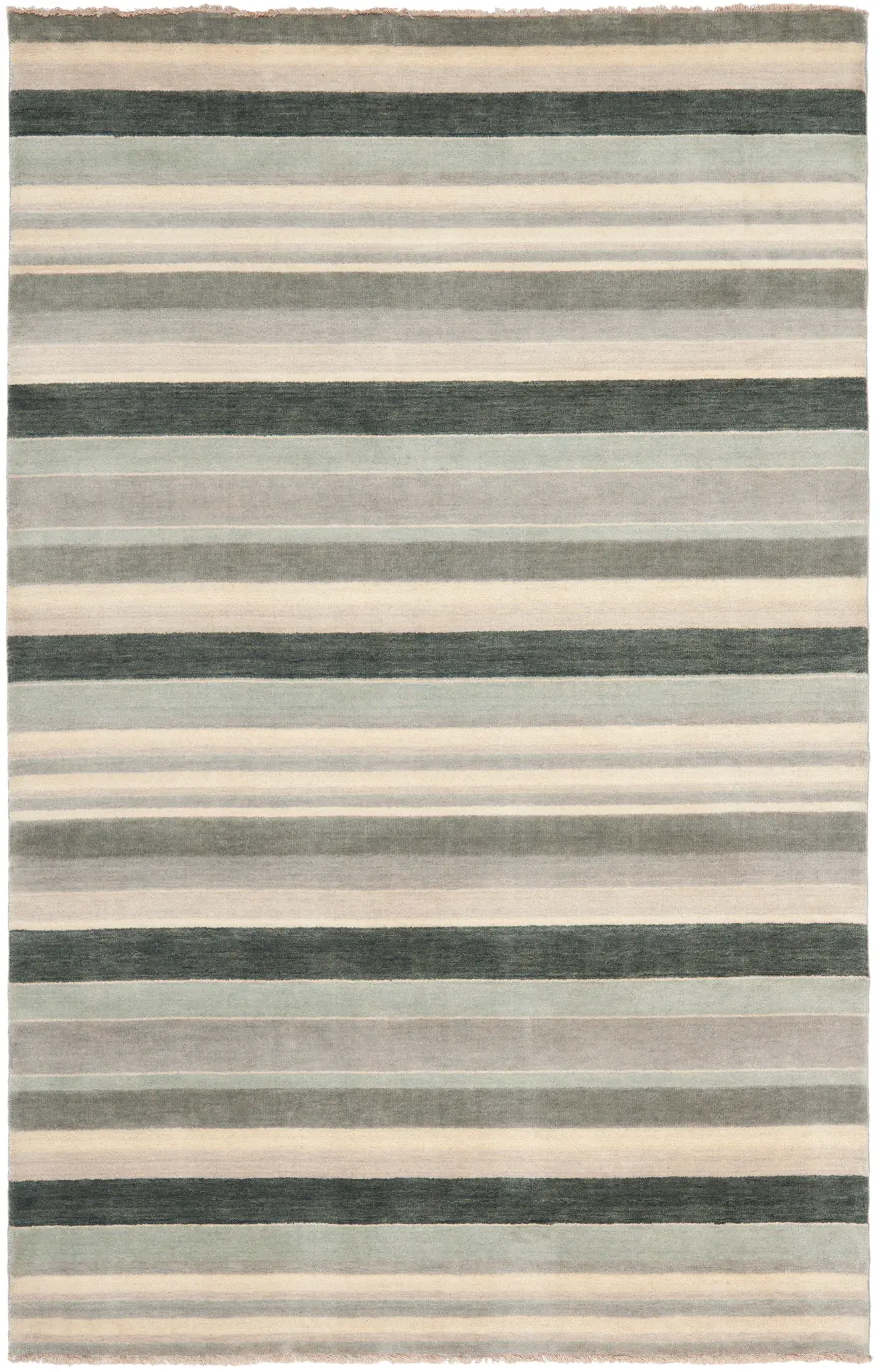 Tibetan Modern Striped Hand-Loomed Wool Rug
