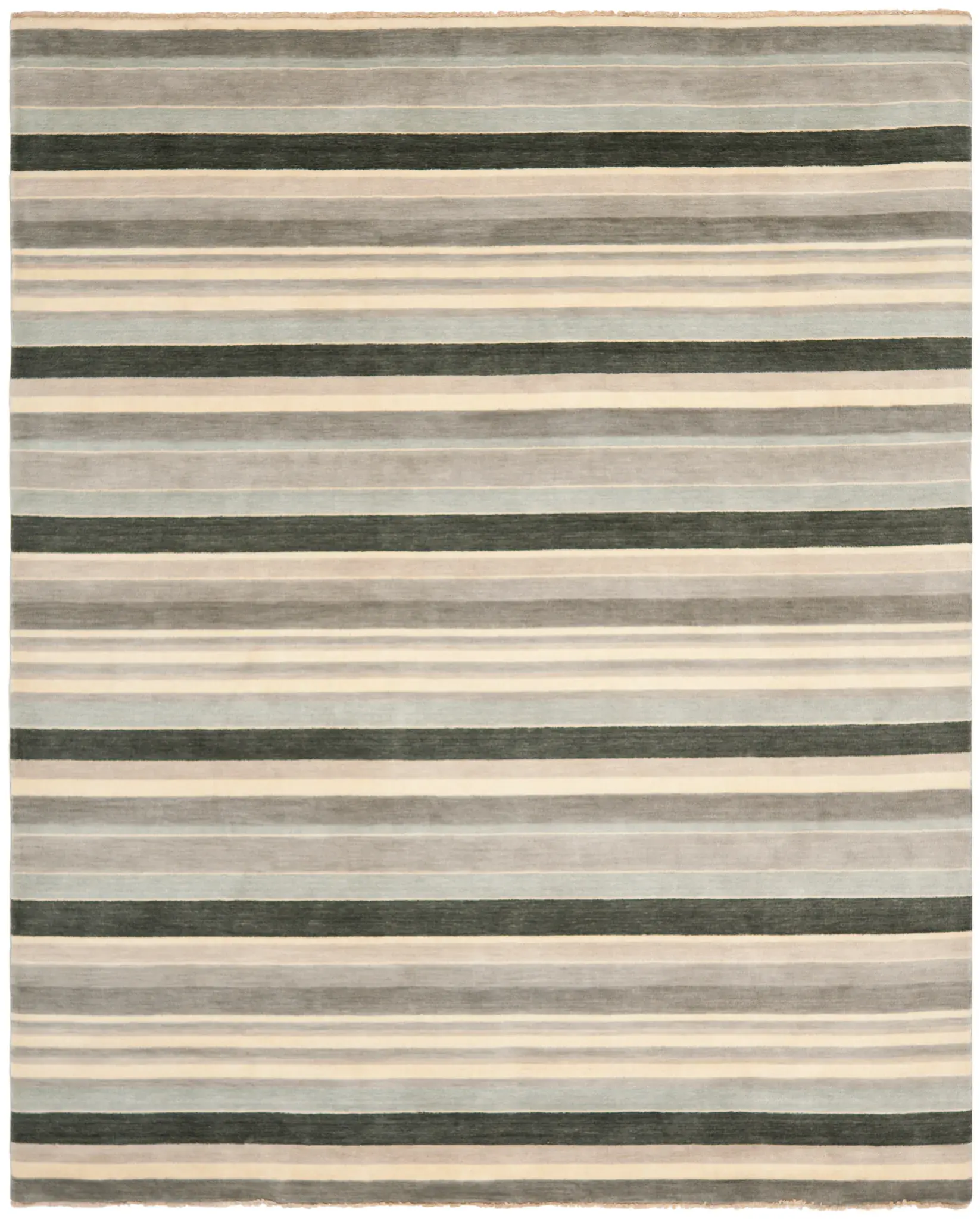 Tibetan Modern Striped Hand-Loomed Wool Rug