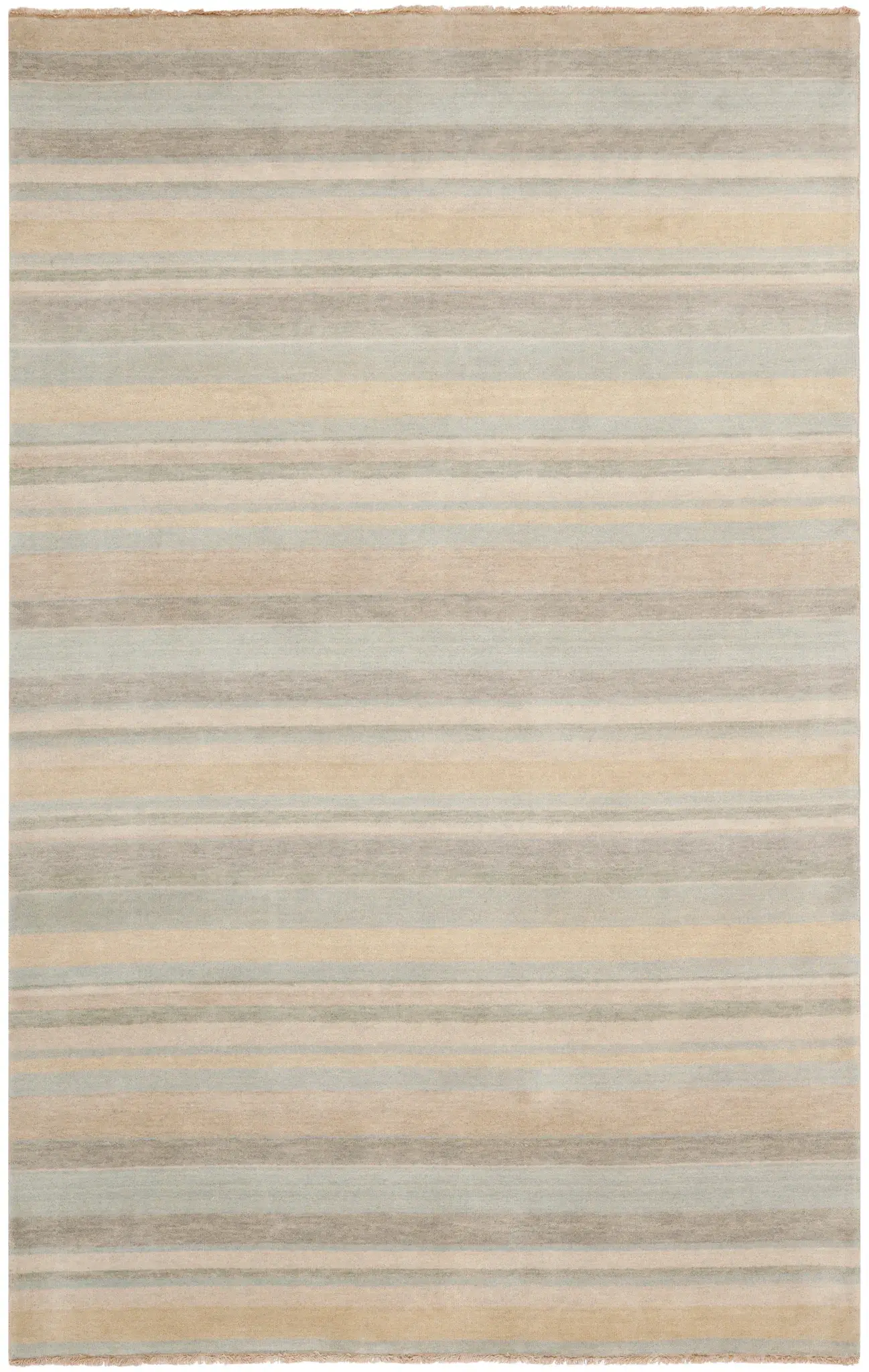 Tibetan Banded Stripe Hand-Loomed Wool Rug