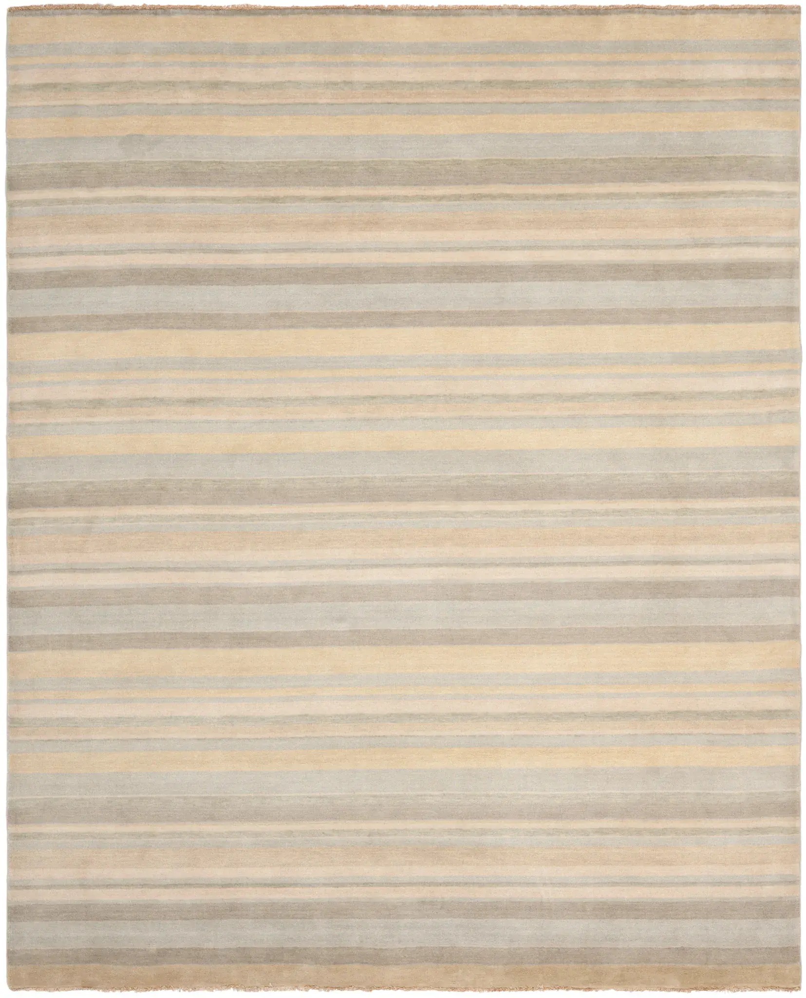 Tibetan Banded Stripe Hand-Loomed Wool Rug
