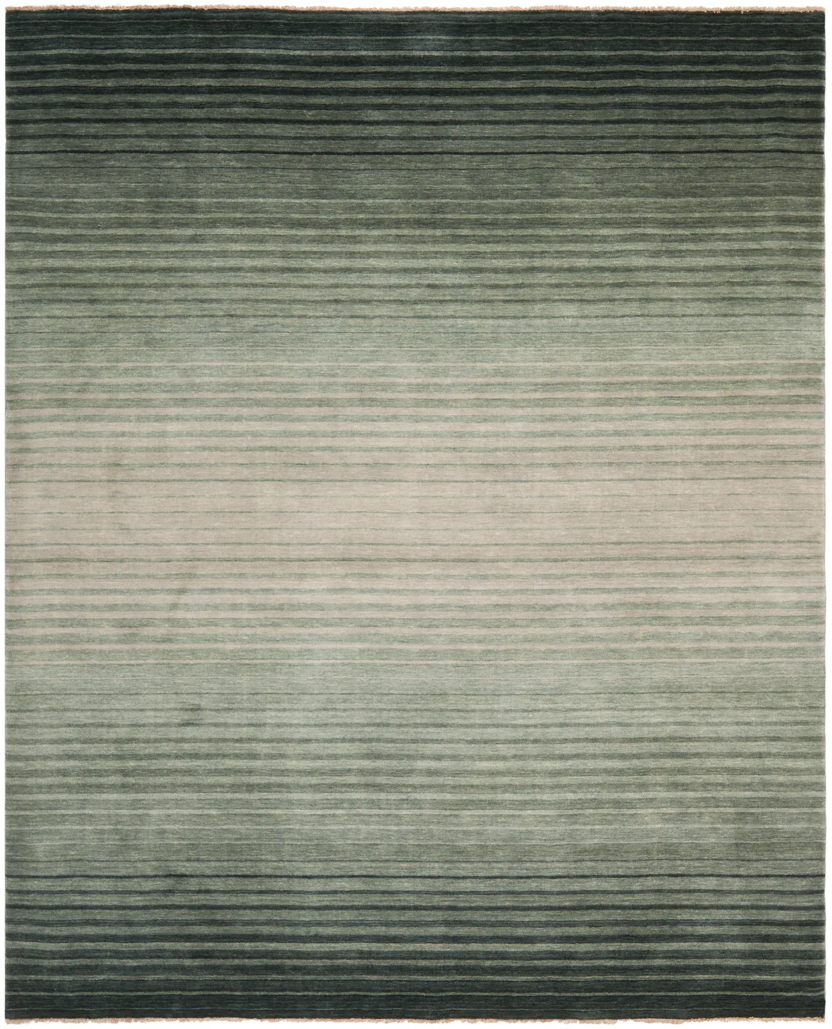 Tibetan Fading Stripe Hand-Loomed Wool Rug