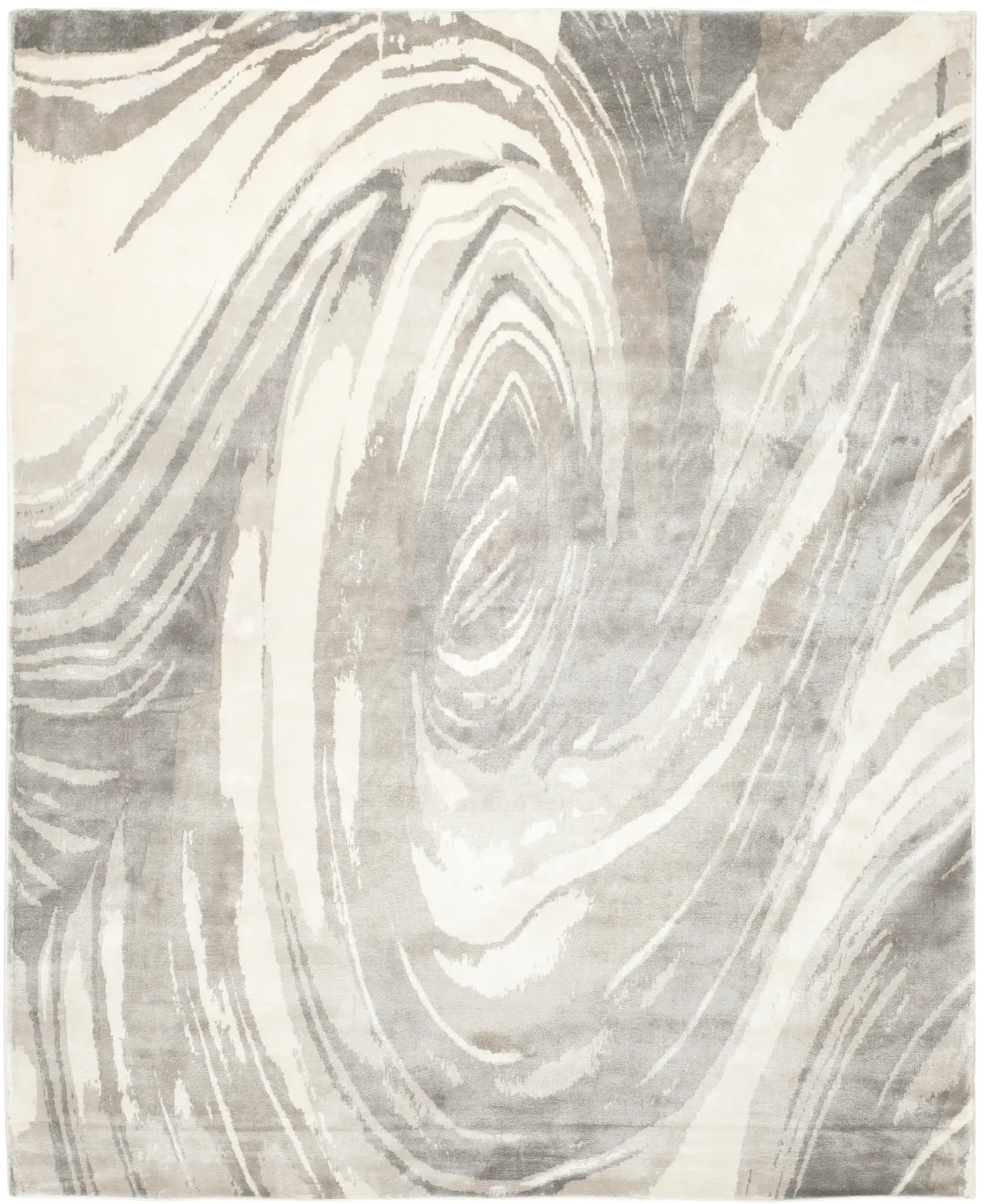 Tibetan Swirling Marble Hand-Loomed Viscose Rug