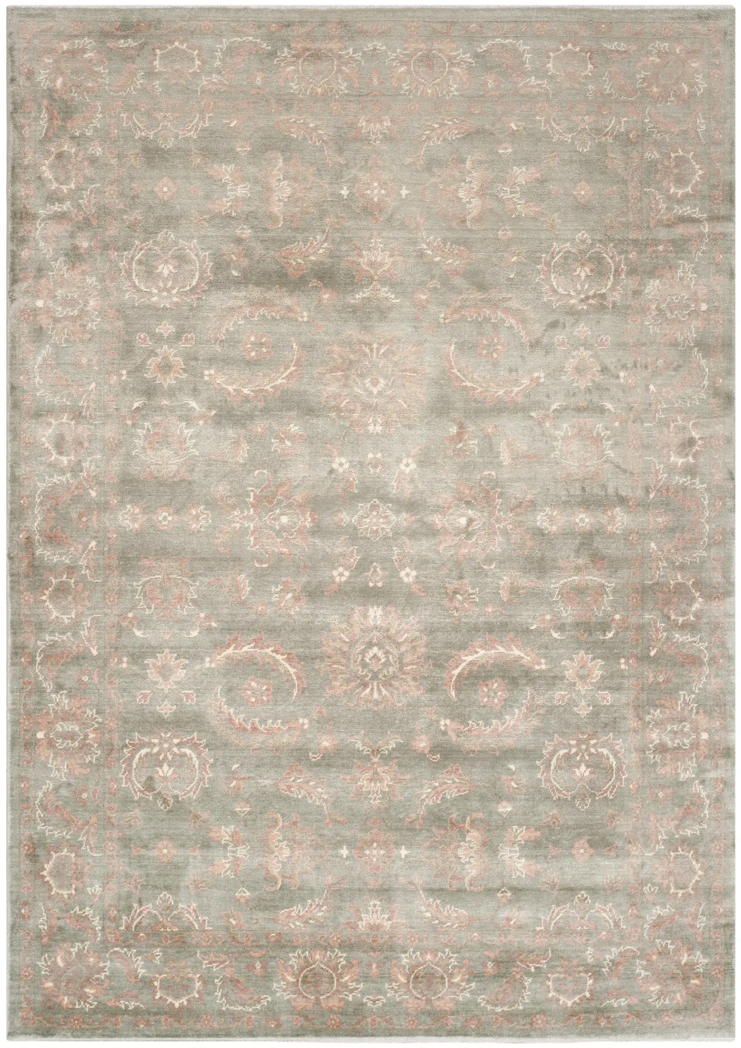 Tibetan Floral Vine Hand-Loomed Viscose Rug