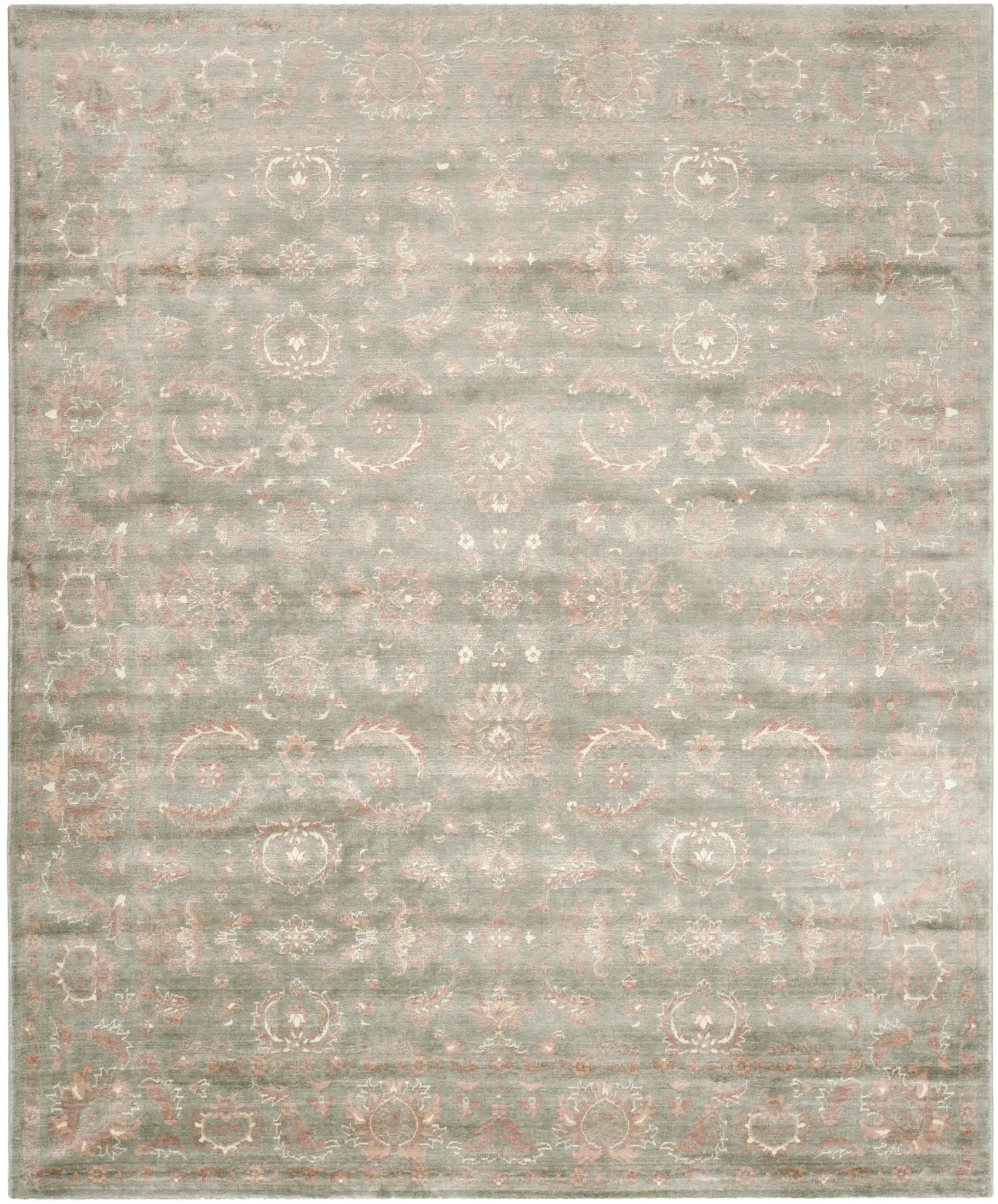 Tibetan Floral Vine Hand-Loomed Viscose Rug