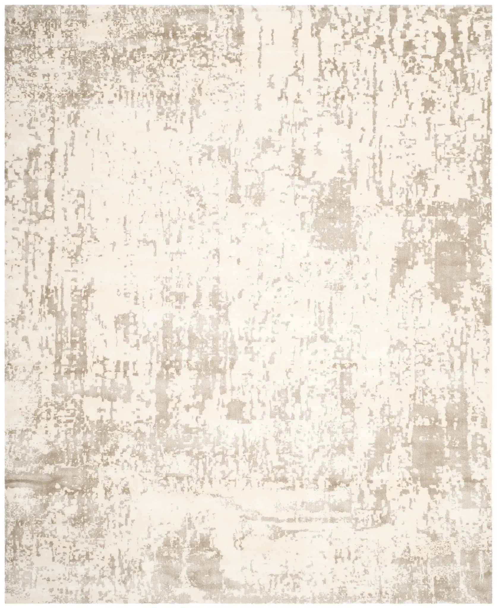Tibetan Abstract Hand-Loomed Bamboo Silk Rug