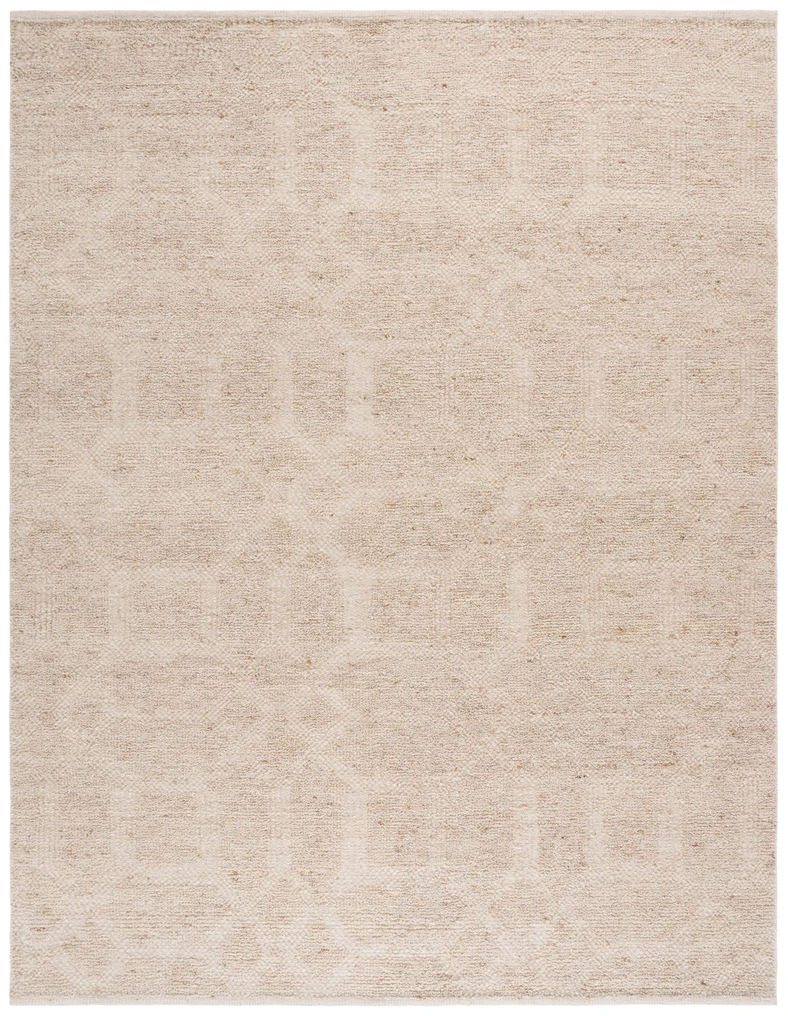 Tibetan Carved Trellis Hand-Knotted Wool Rug