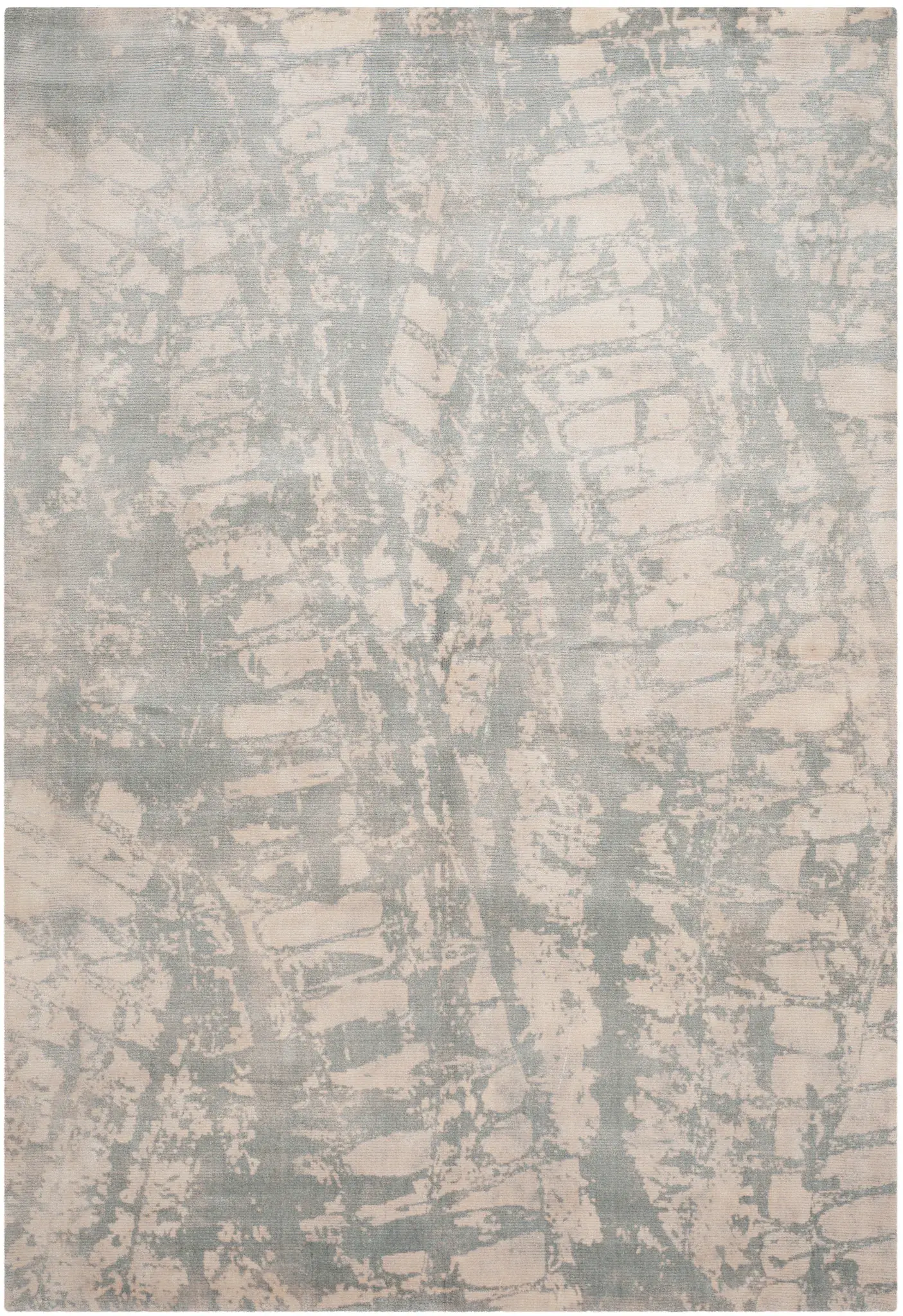 Tibetan Distressed Abstract Hand-Loomed Viscose Rug
