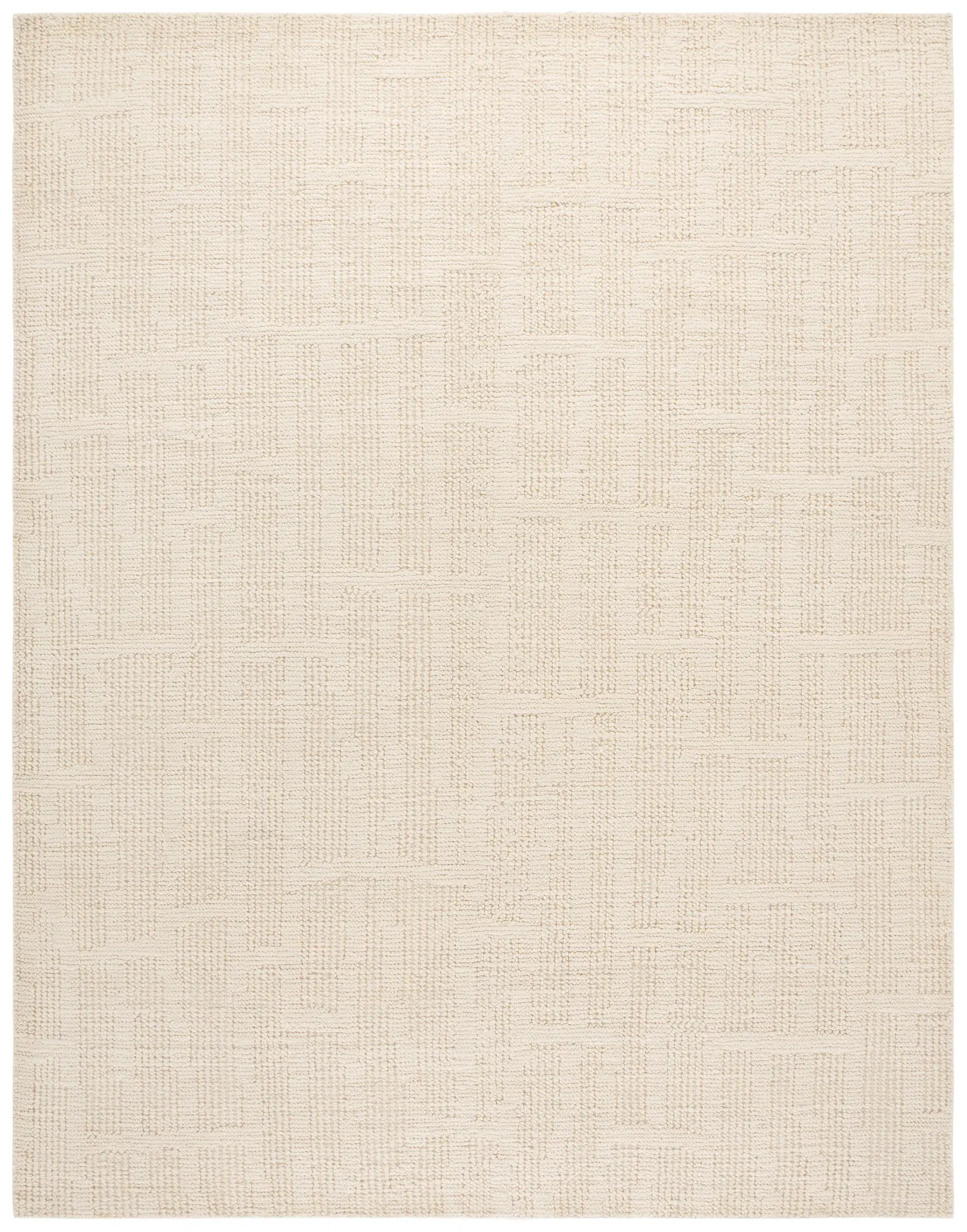 Tibetan Textured Grid Hand-Knotted Wool Rug