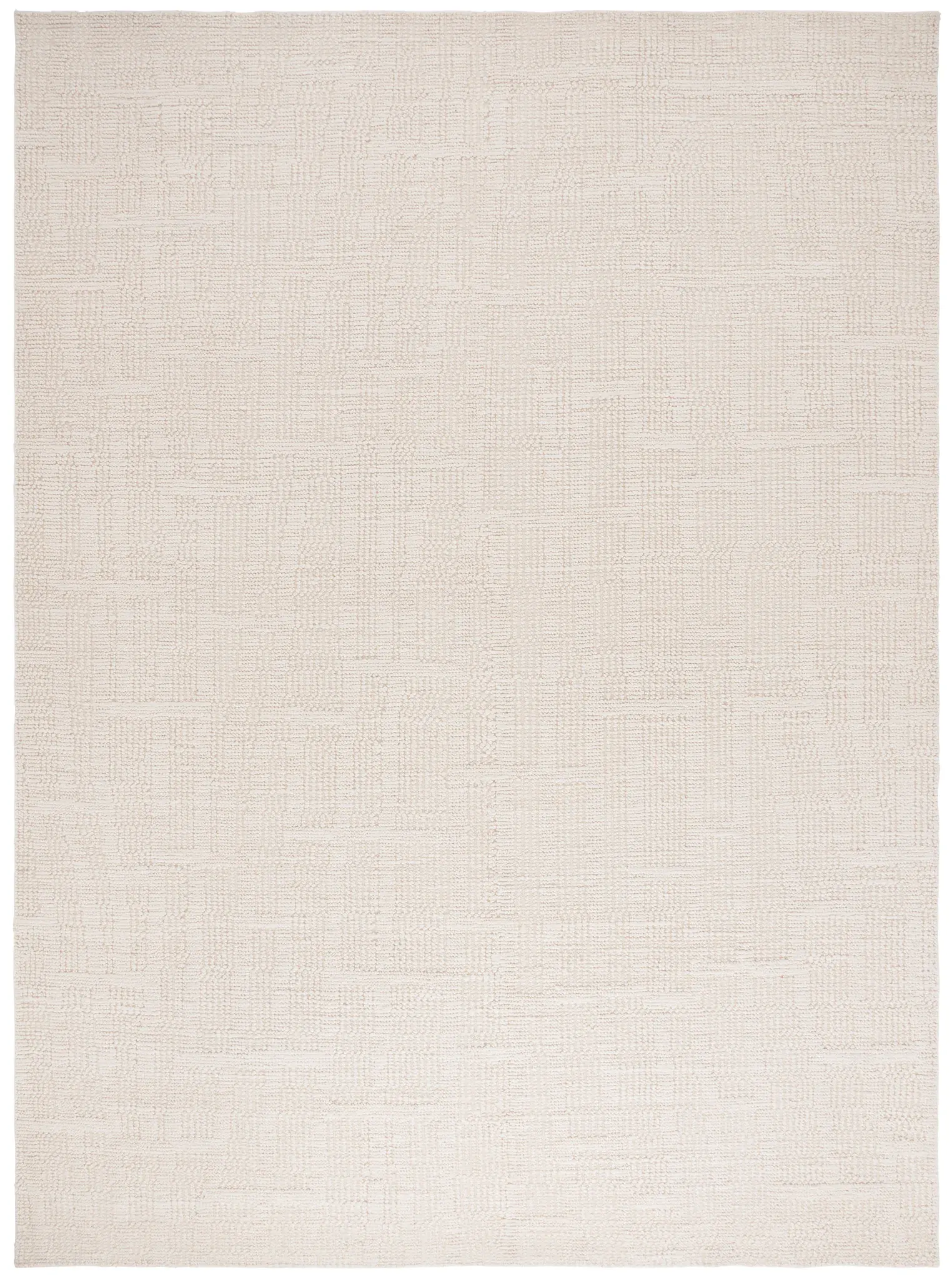 Tibetan Textured Grid Hand-Knotted Wool Rug