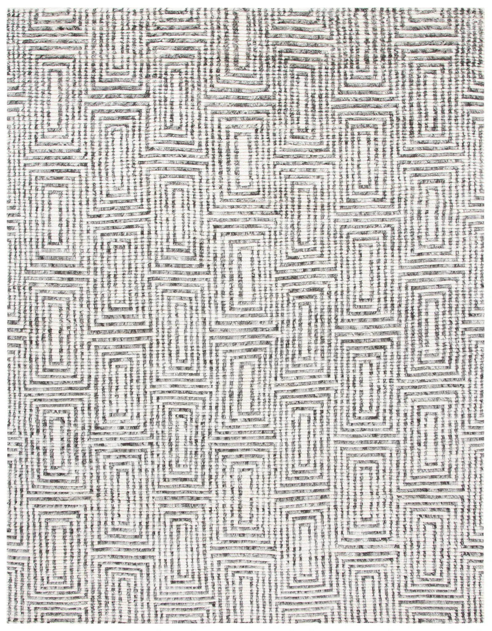 Tibetan Modern Nested Box Hand-Knotted Wool Rug
