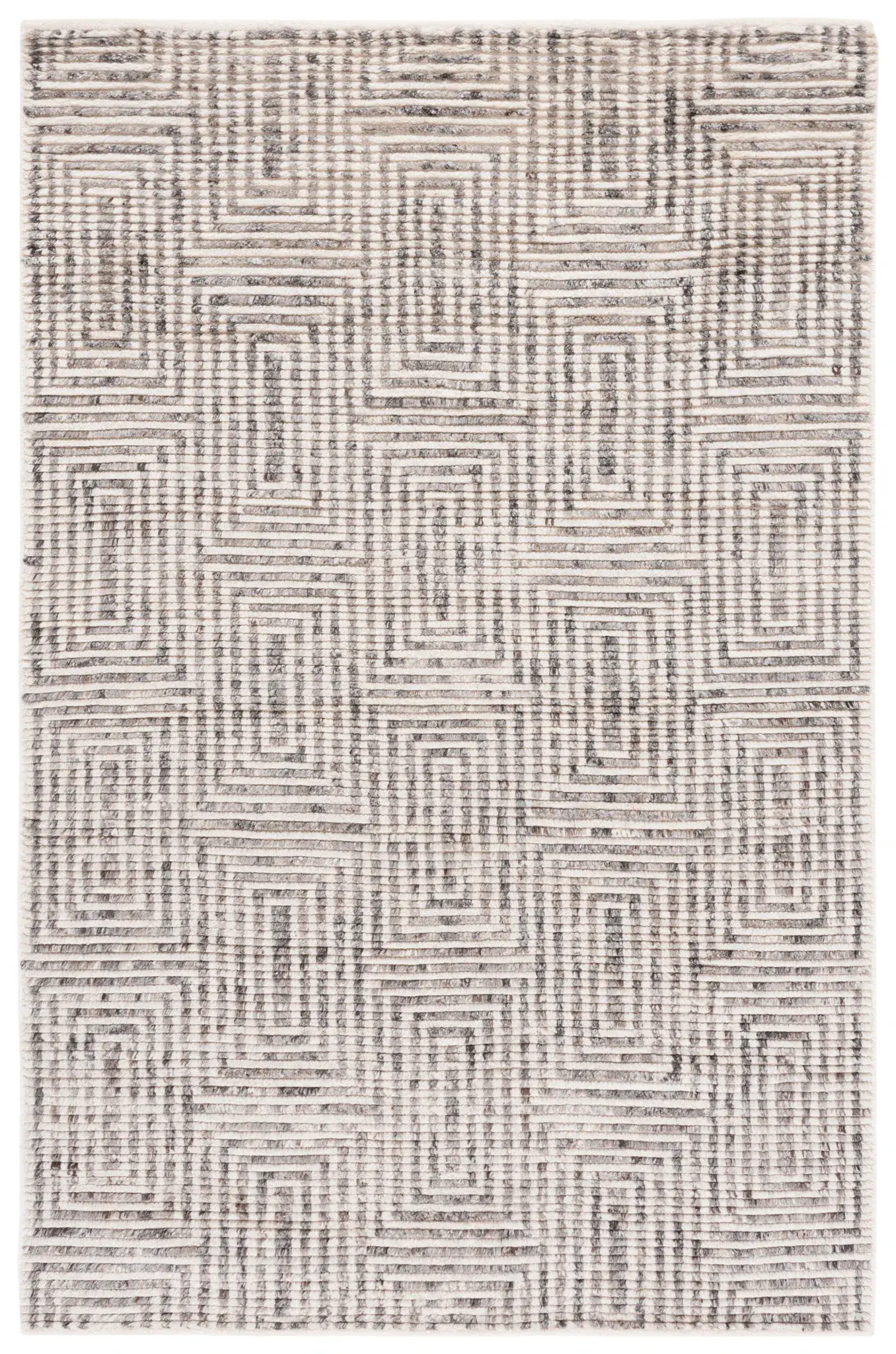 Tibetan Concentric Maze Hand-Knotted Wool Rug