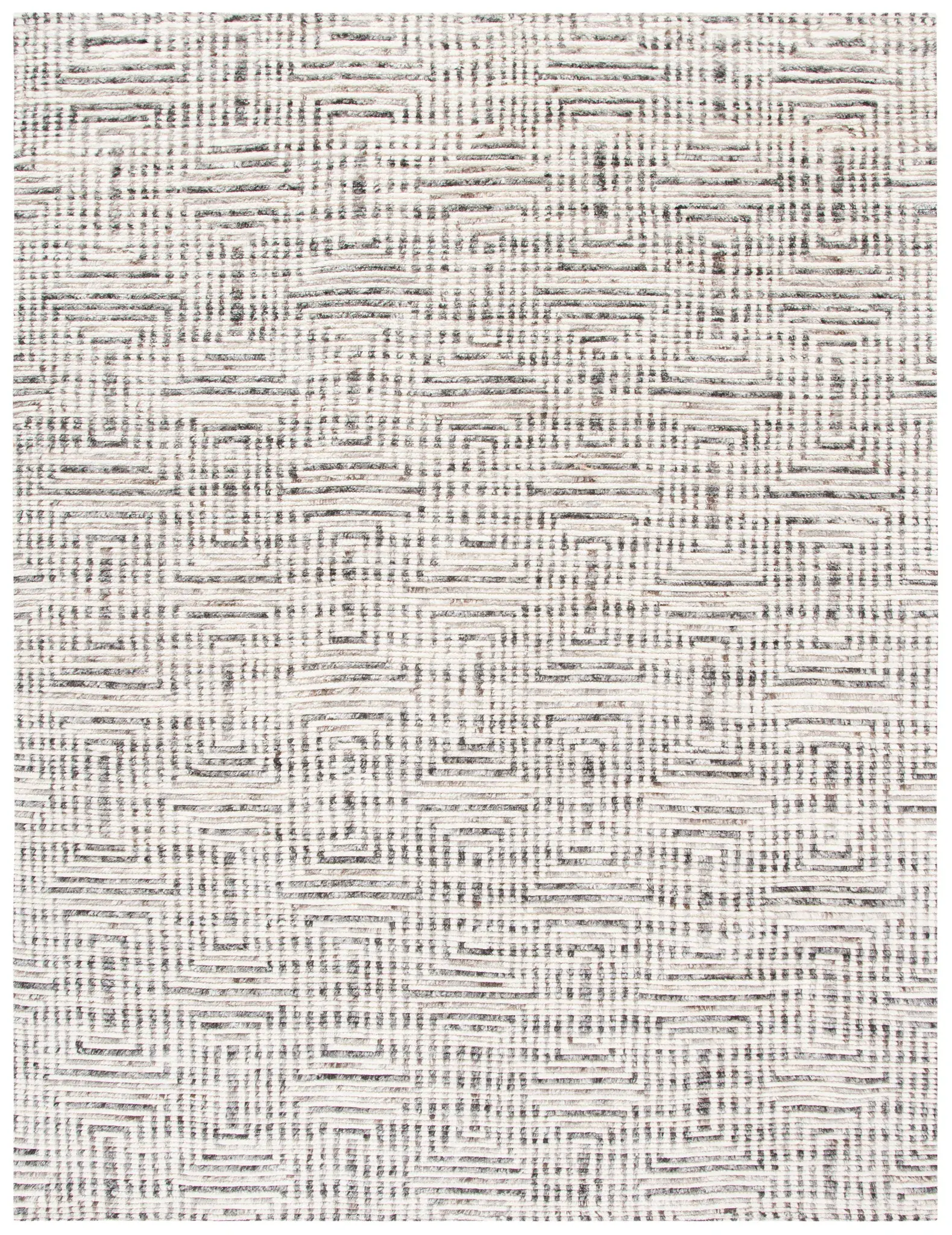 Tibetan Concentric Maze Hand-Knotted Wool Rug