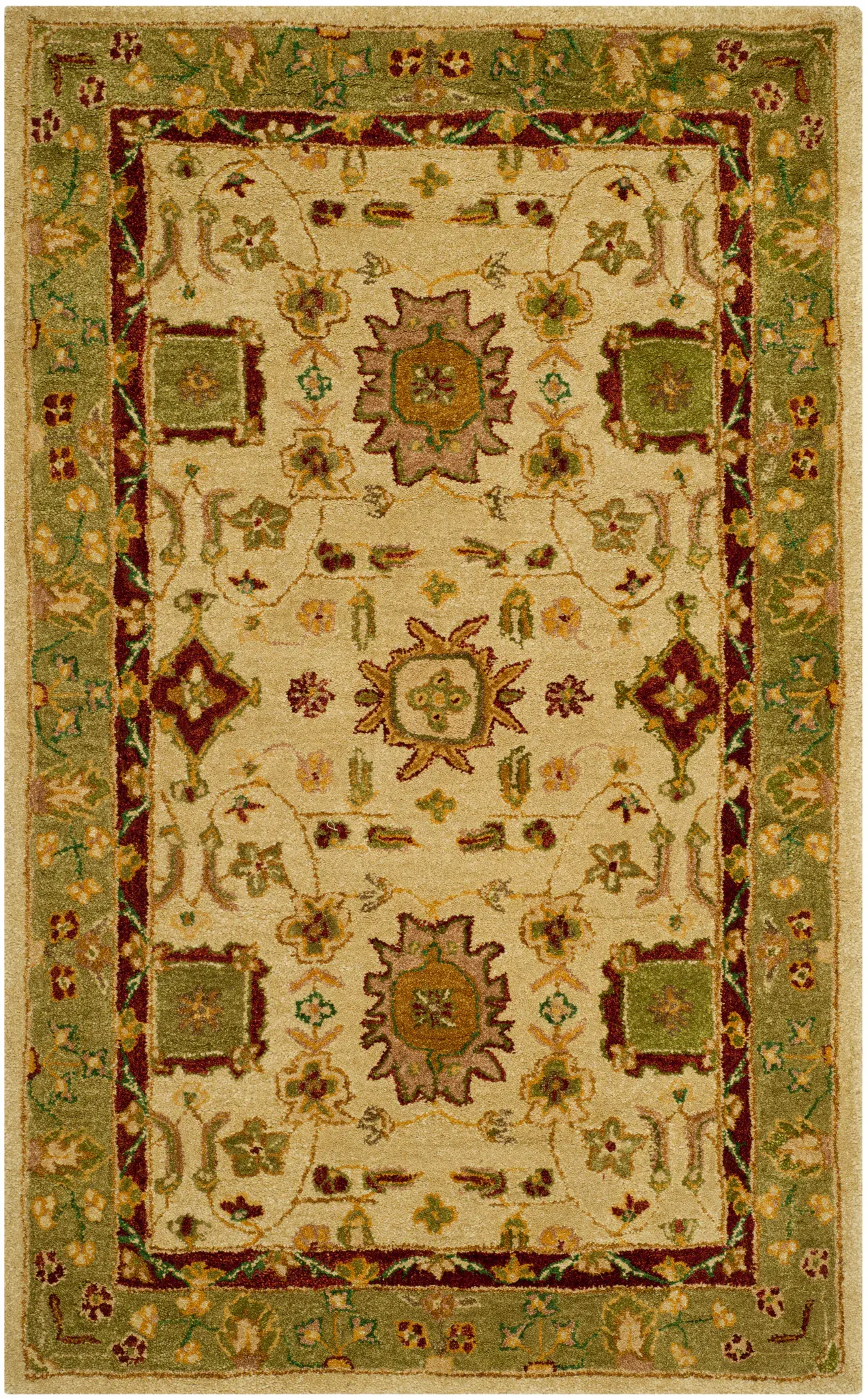 Taj Mahal Medallion Bordered Wool Rug