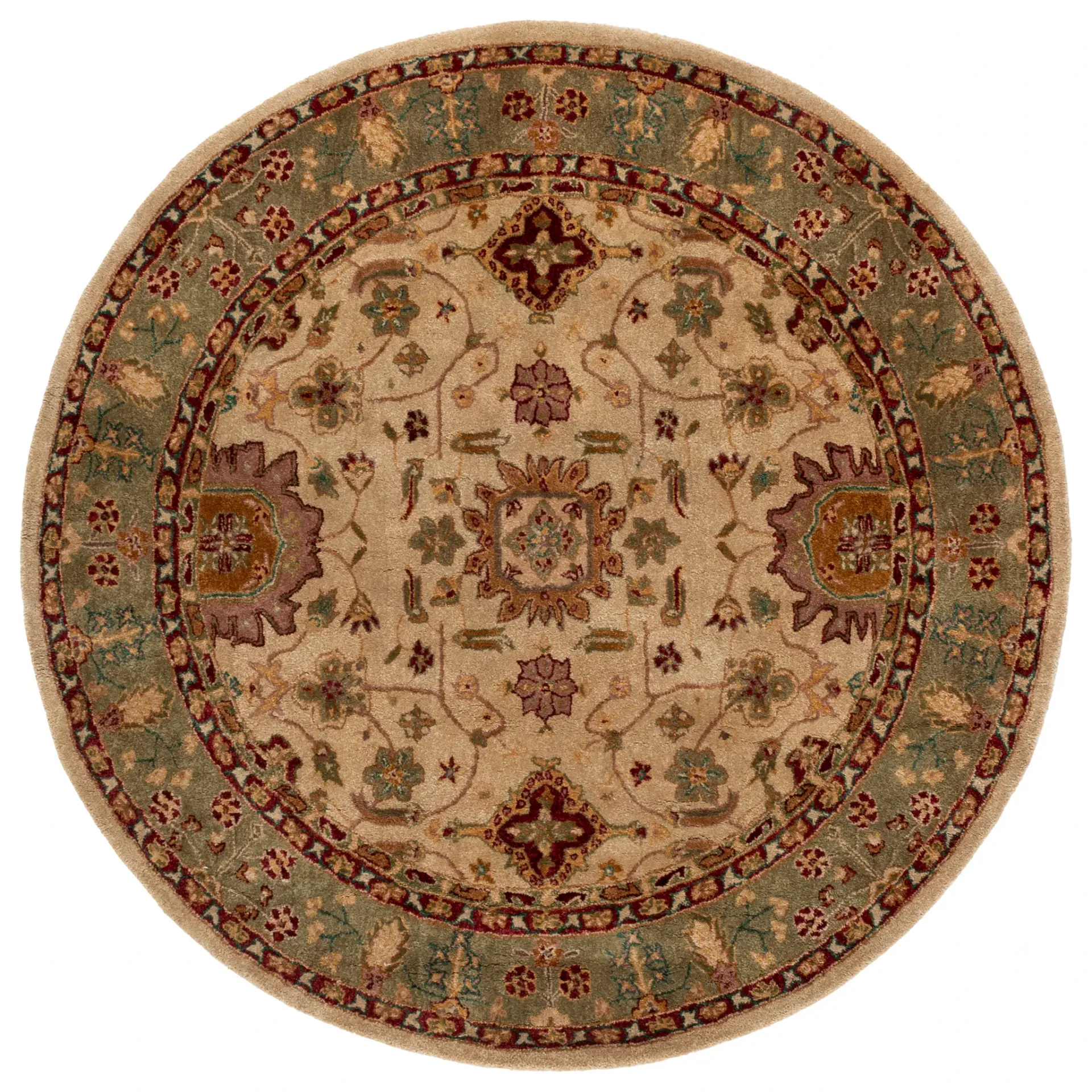 Taj Mahal Medallion Bordered Wool Rug