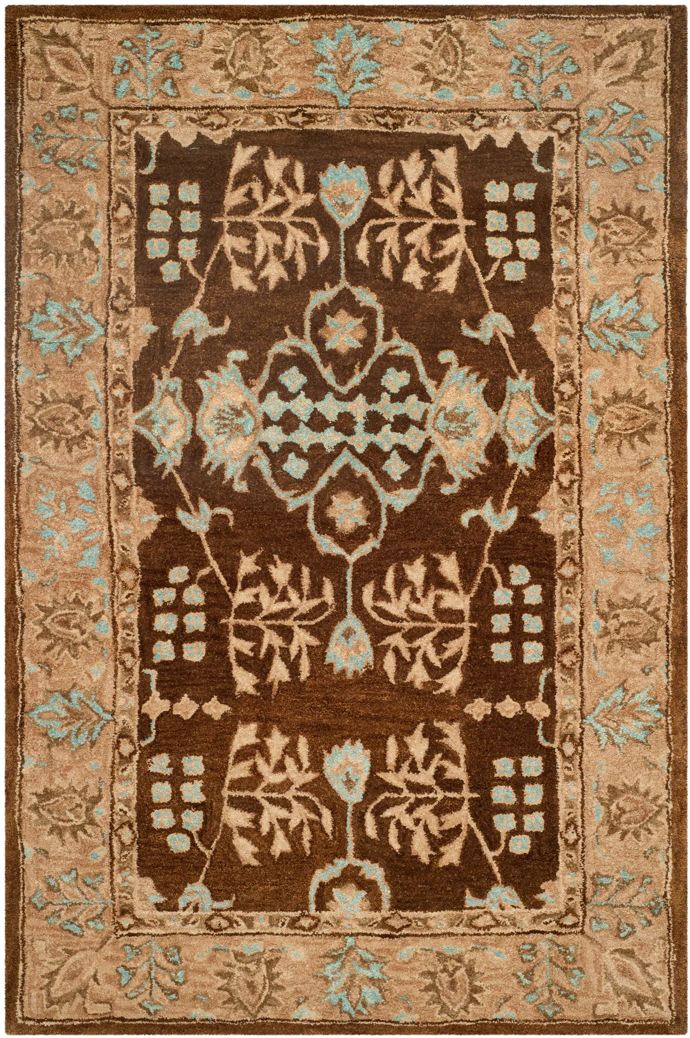 Taj Mahal Floral Border Wool Rug
