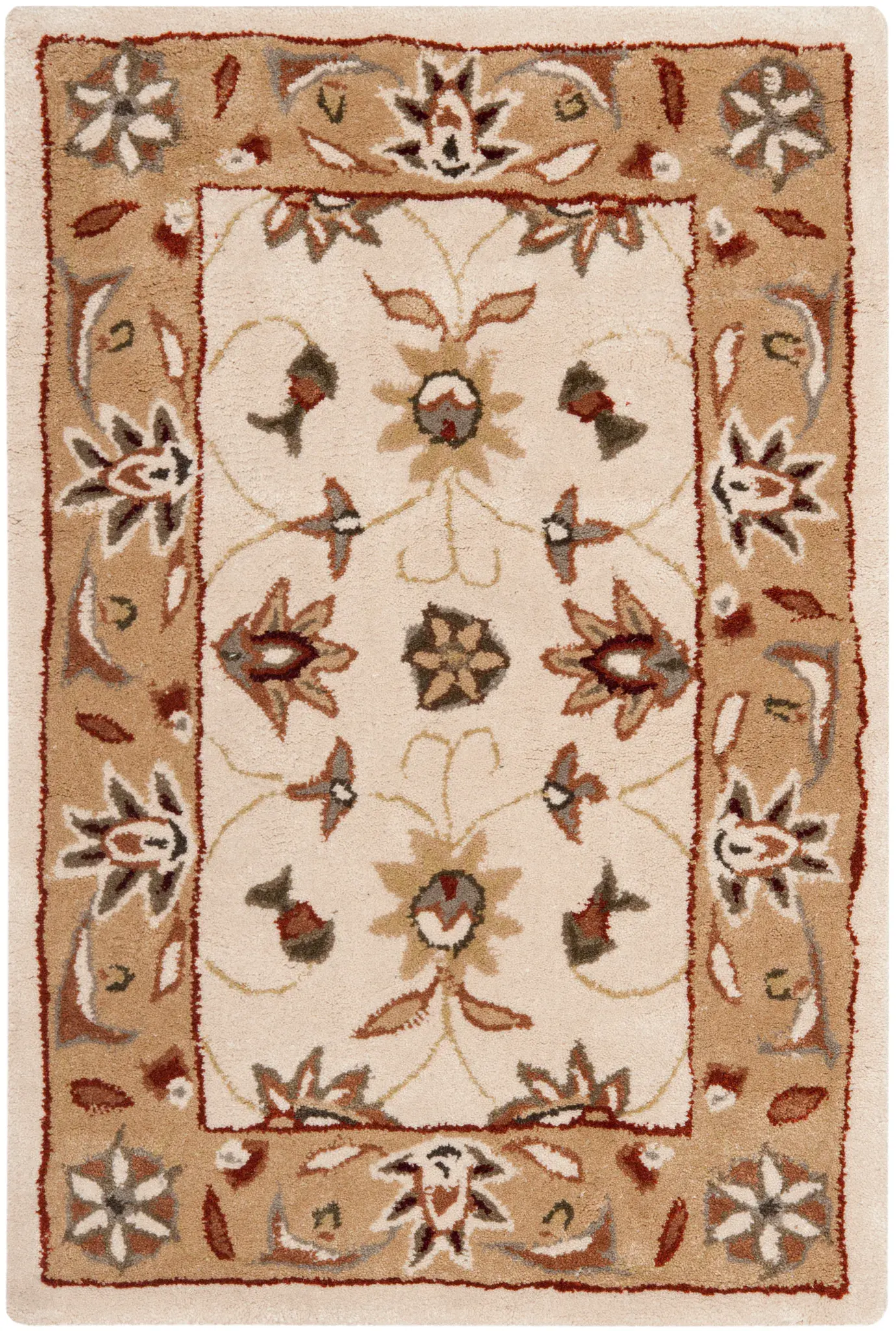 Total Performance Floral Border Hand-Hooked Rug