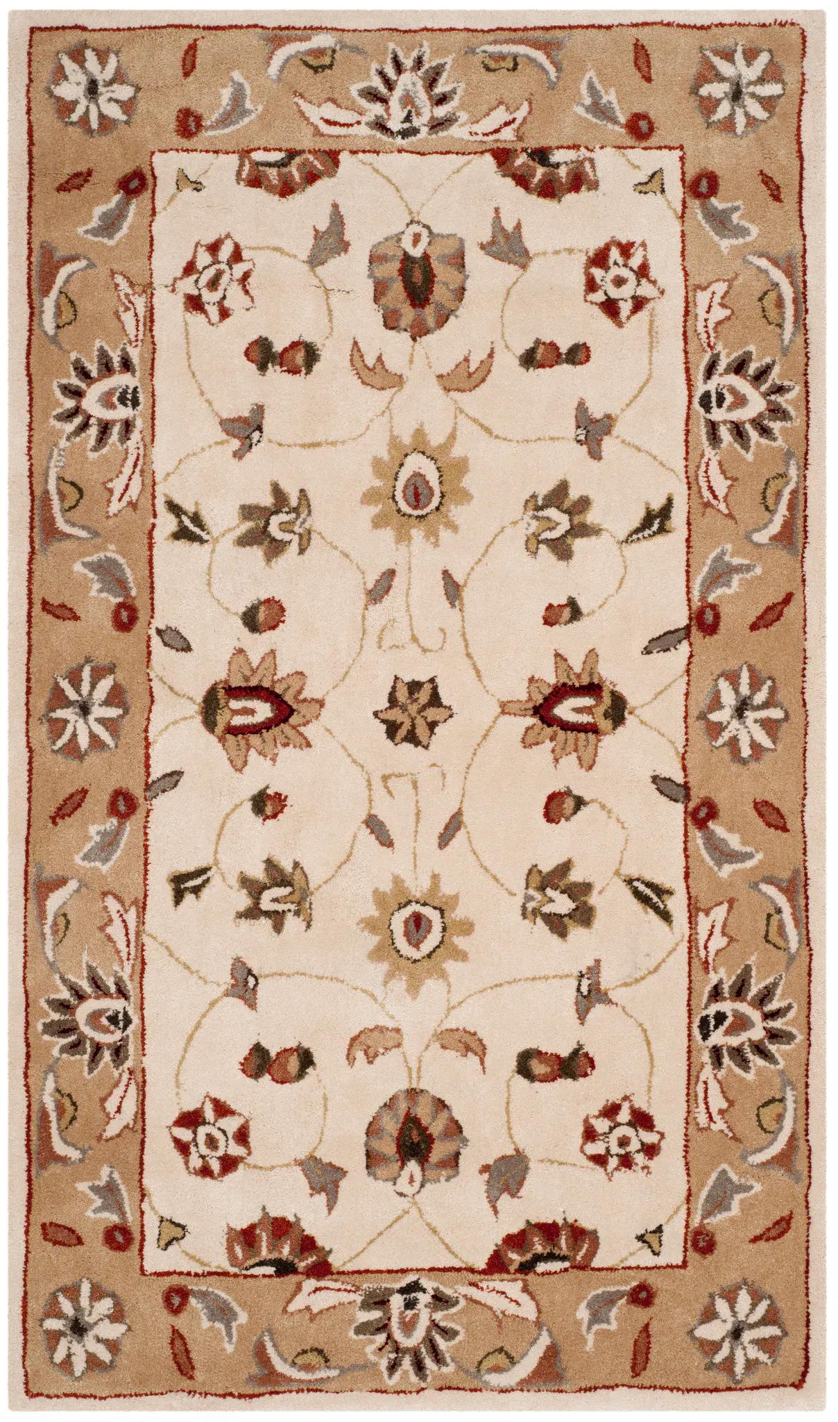 Total Performance Floral Border Hand-Hooked Rug