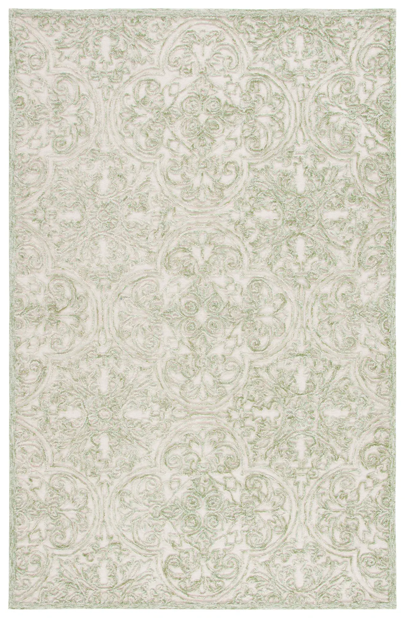Trace Scrolling Medallion Hand-Tufted Wool Rug