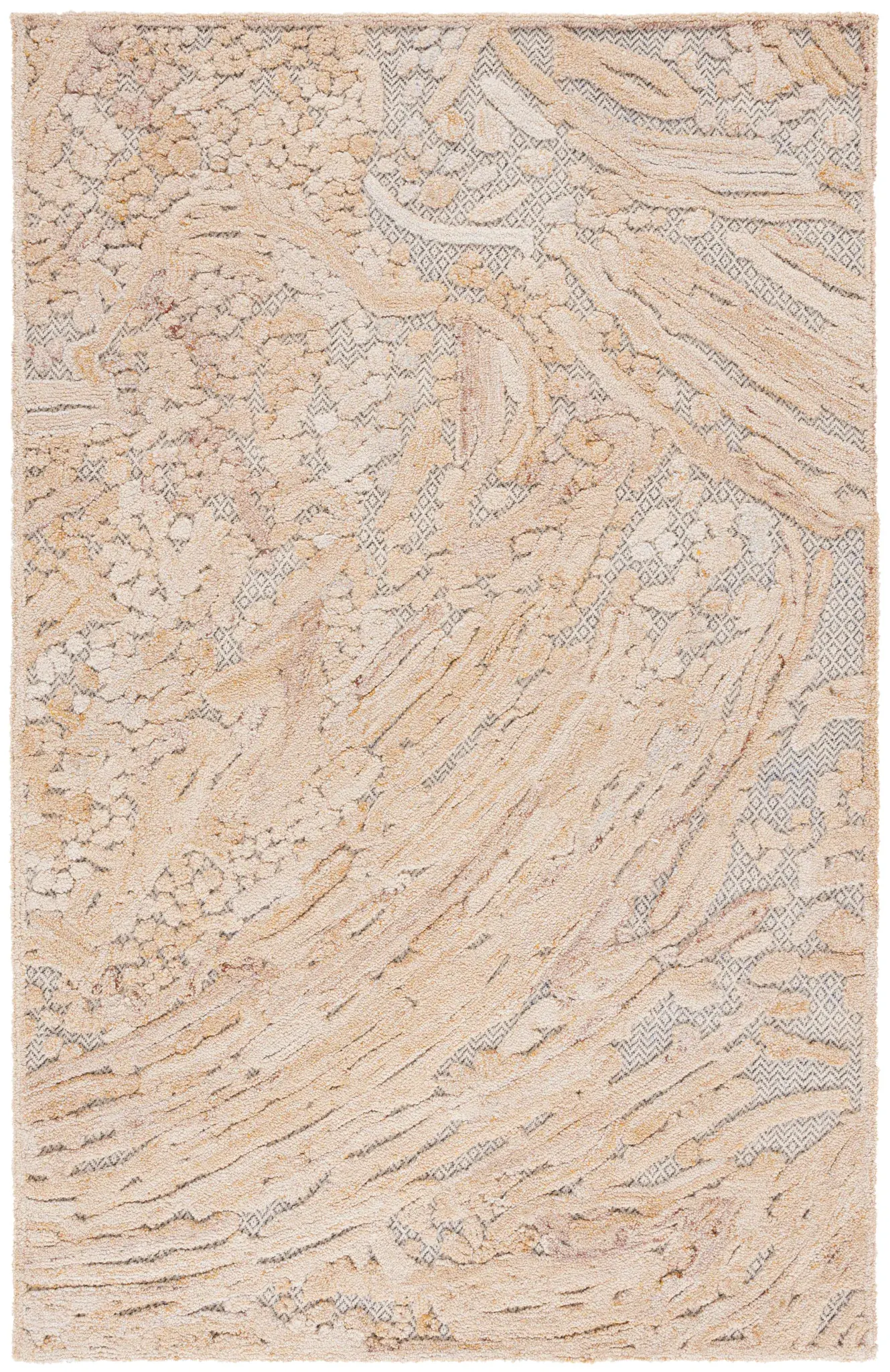Trace Swirling Abstract Hand-Tufted Wool Blend Rug