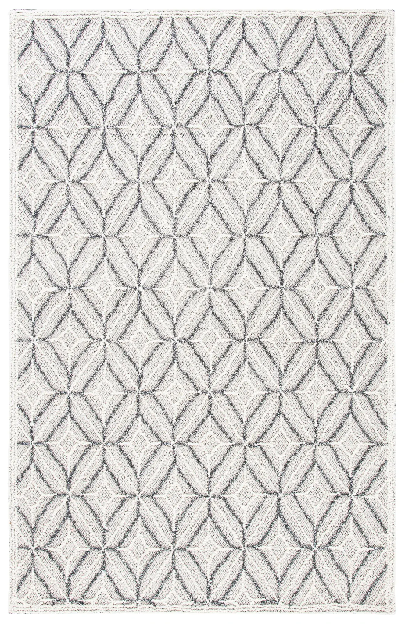 Trace Curved Lattice Hand-Tufted Wool Rug