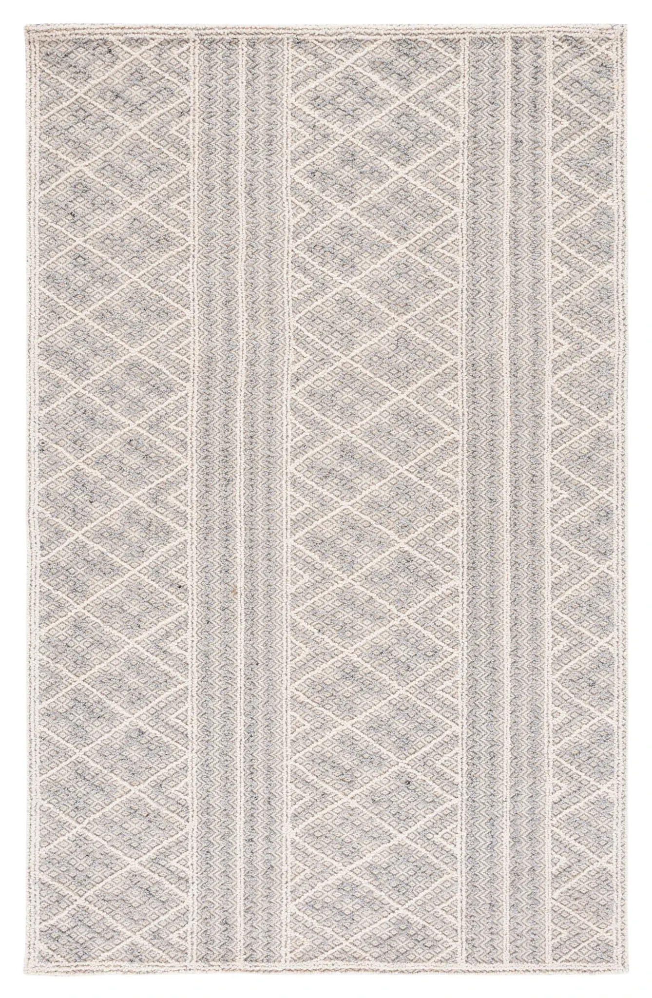 Trace Striped Diamond Trellis Hand-Tufted Wool Blend Rug