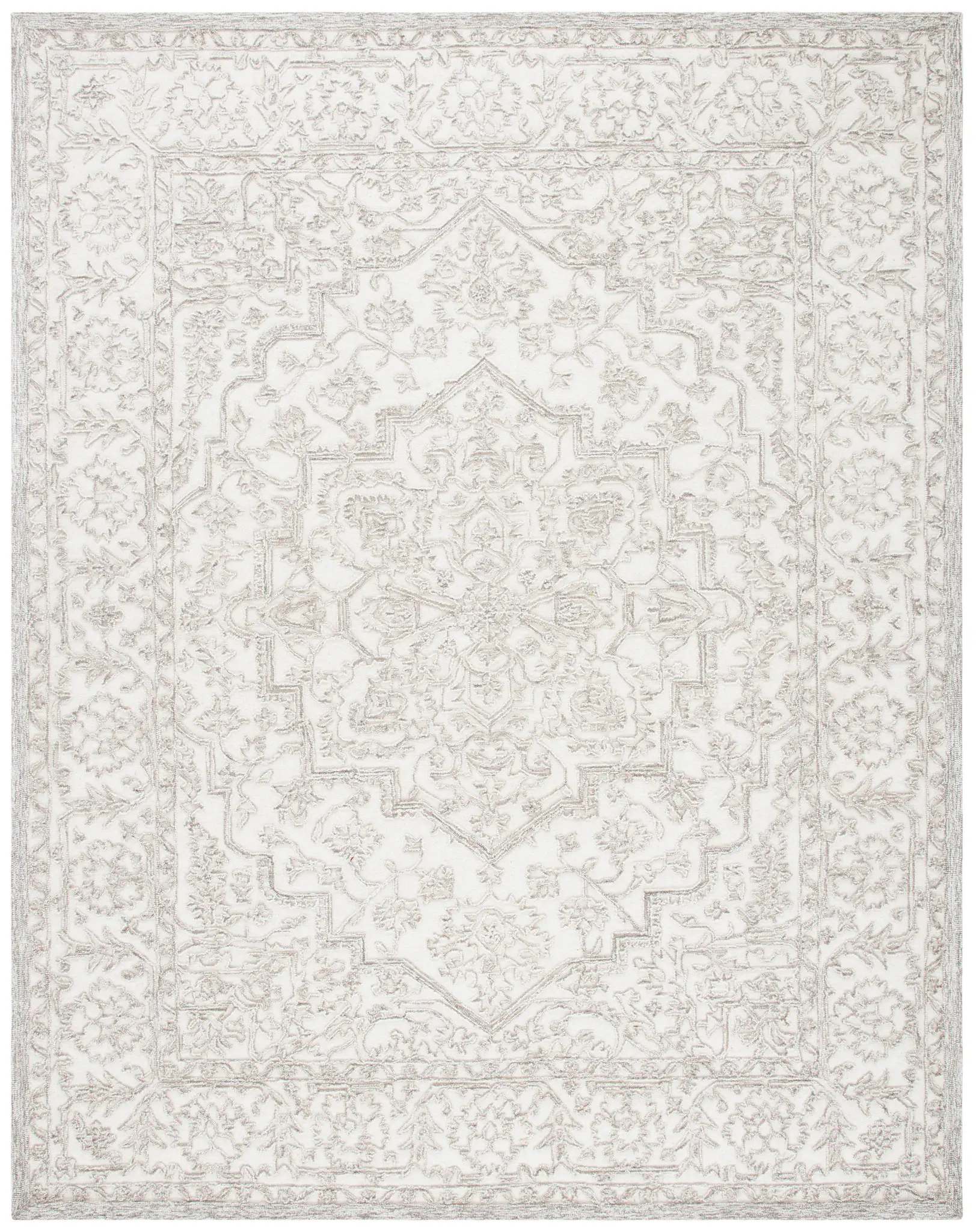Trace Stepped Medallion Hand-Tufted Wool Rug