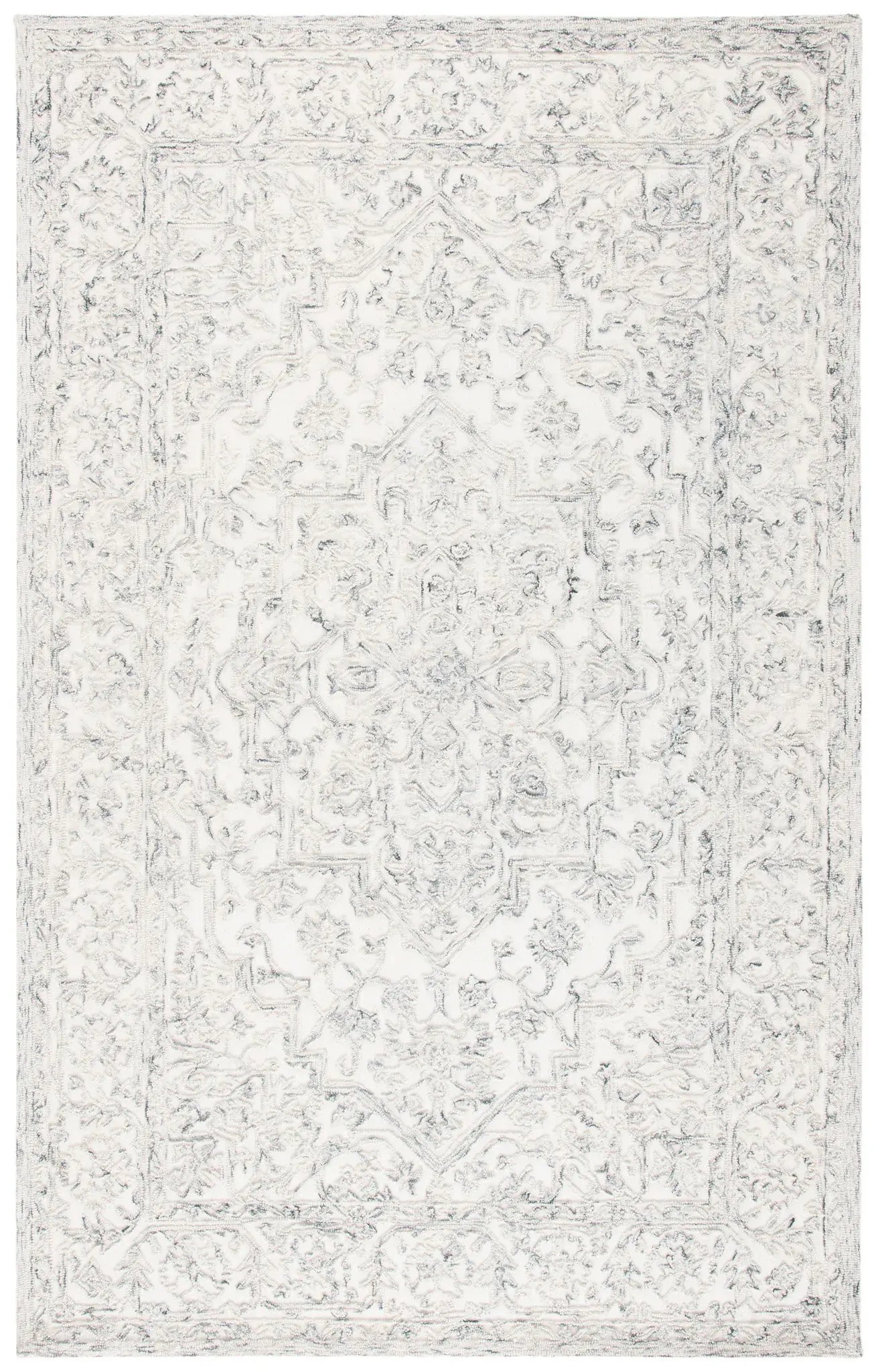 Trace Stepped Medallion Hand-Tufted Wool Rug
