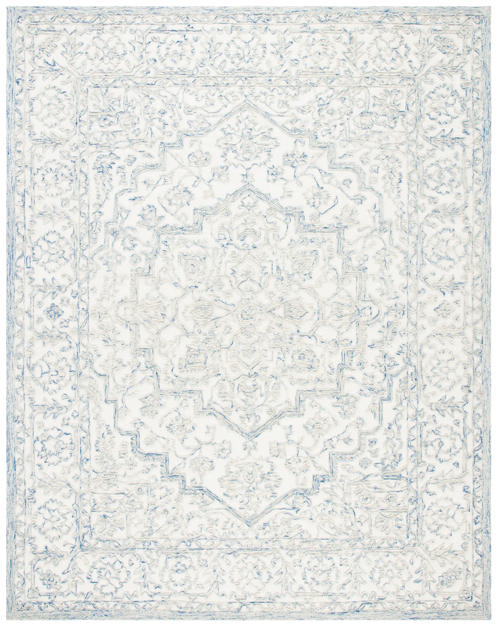 Trace Stepped Medallion Hand-Tufted Wool Rug