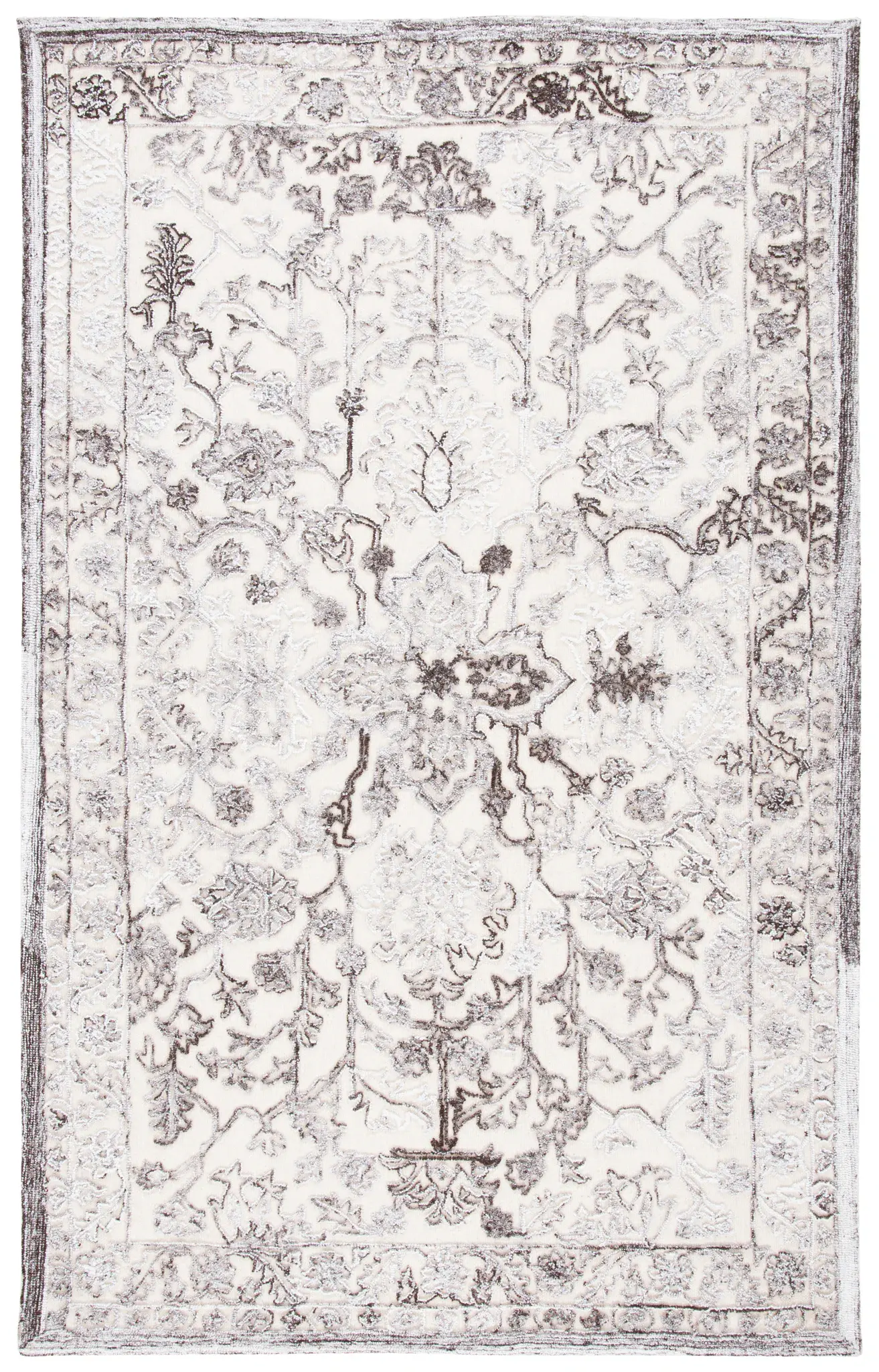 Trace Botanical Medallion Hand-Tufted Rug