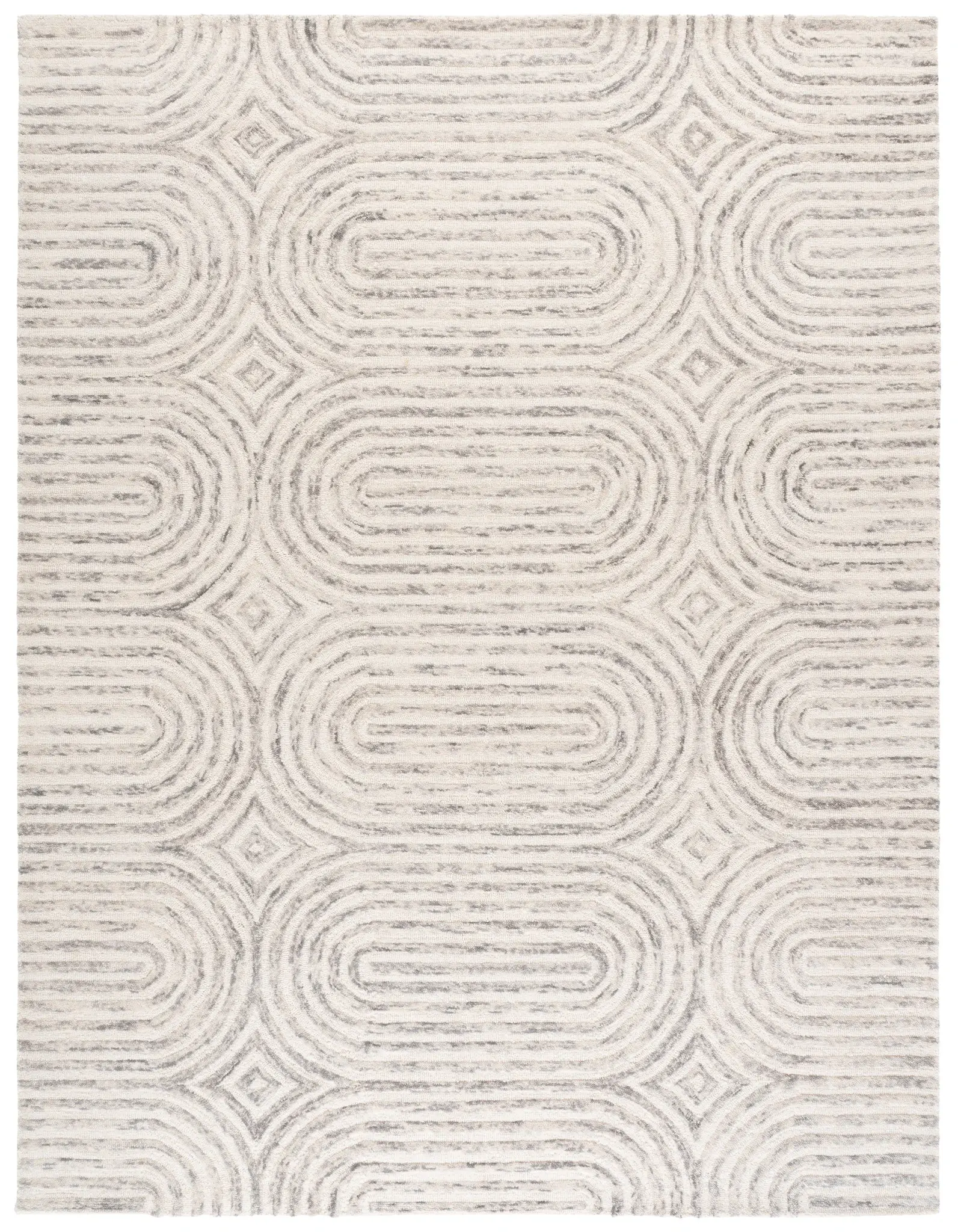 Trace Concentric Oval Hand-Tufted Wool Rug