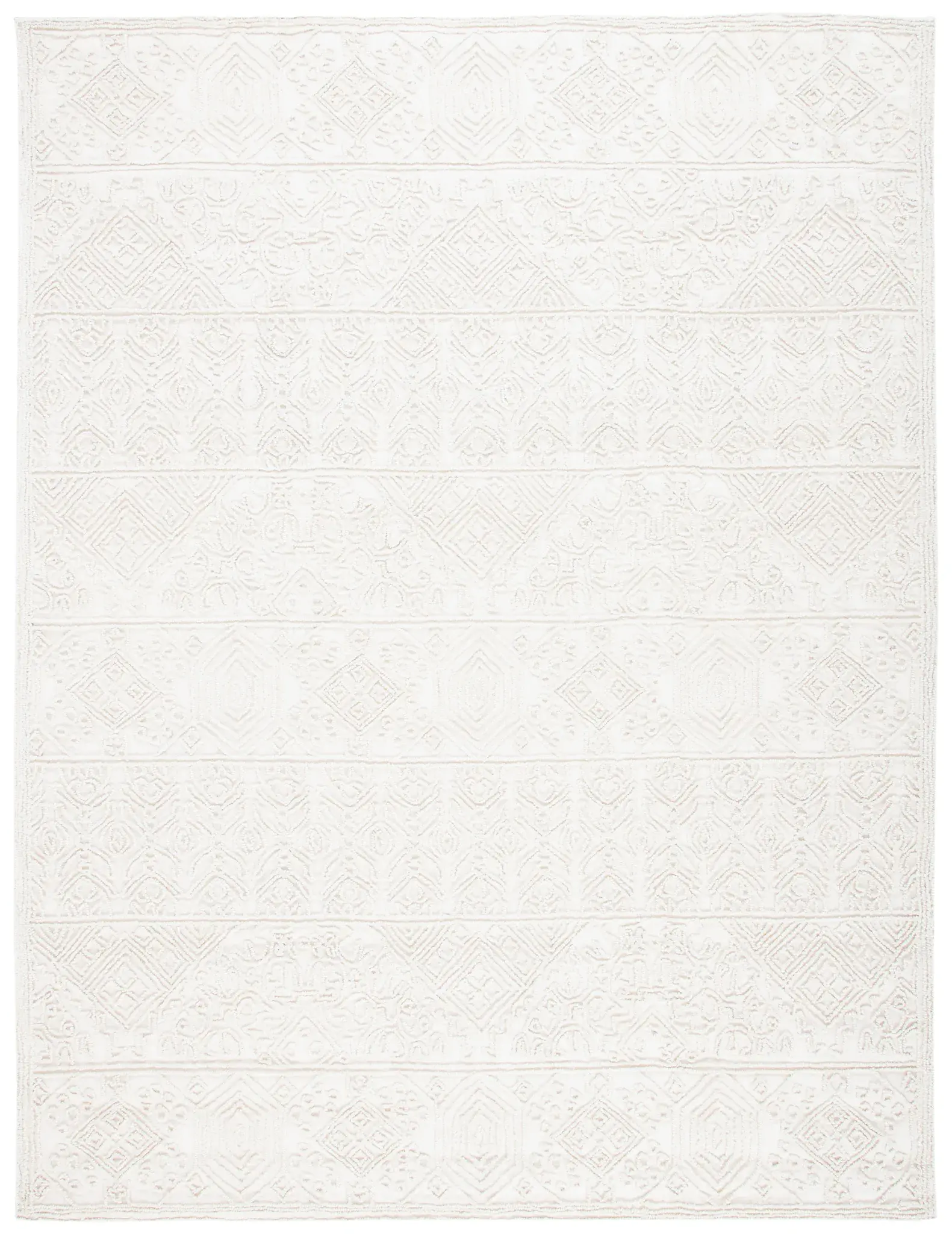 Trace Banded Geometric Hand-Tufted Wool Rug