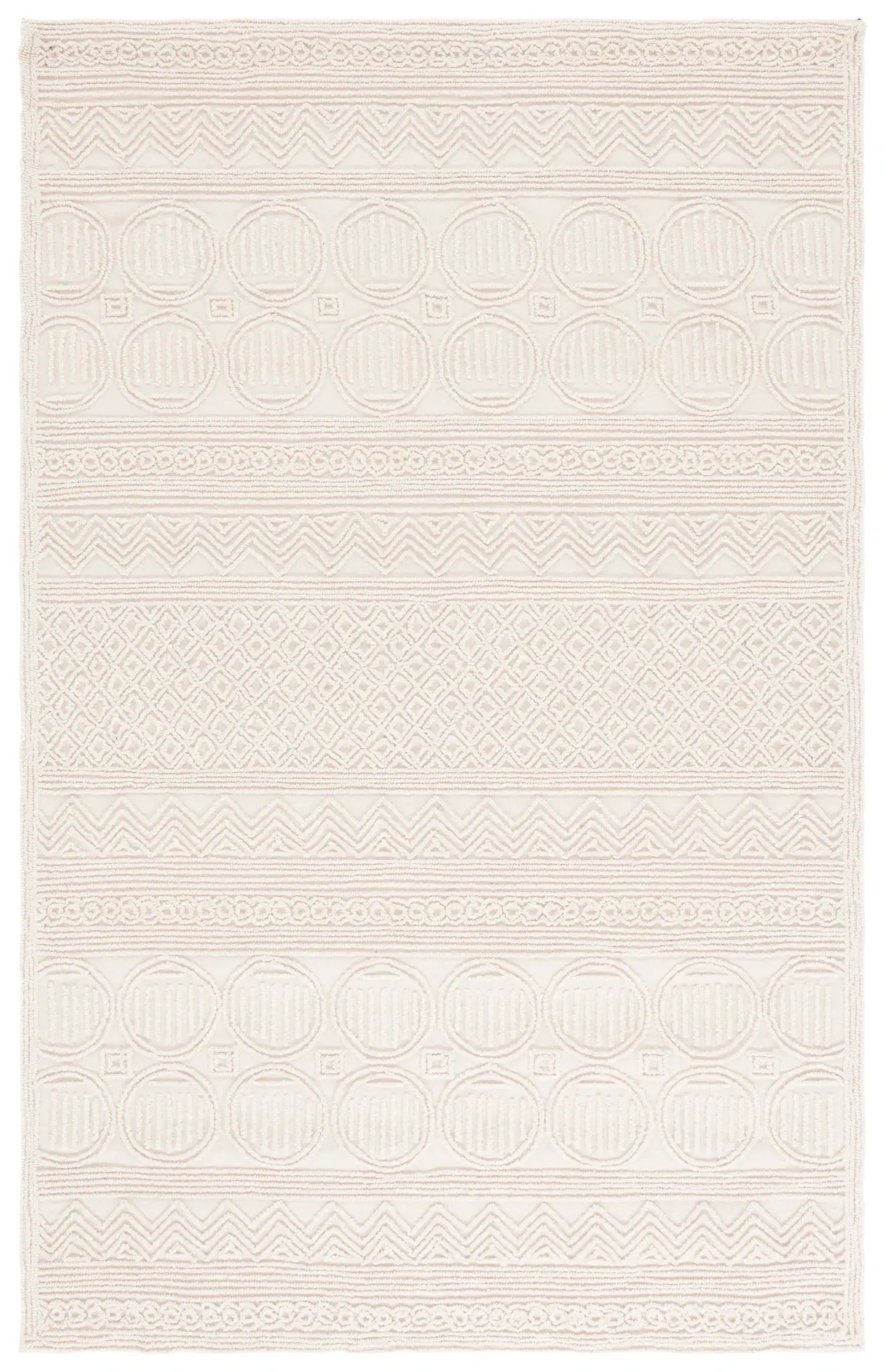 Trace Banded Circle Hand-Tufted Wool Rug