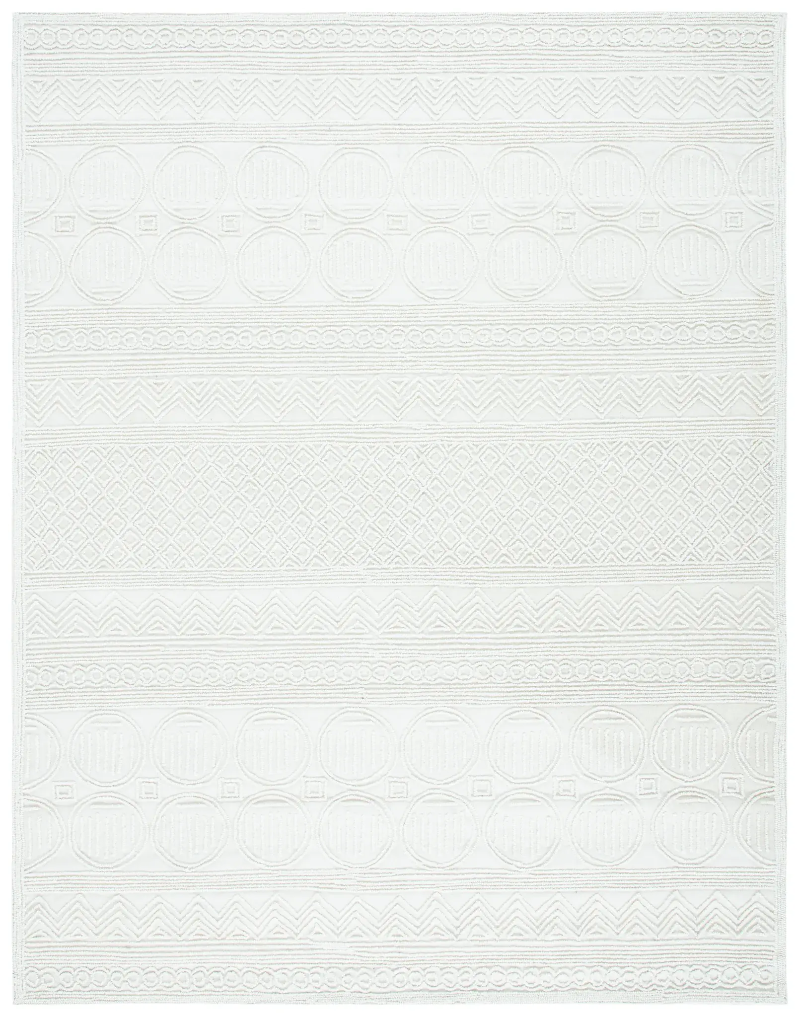 Trace Banded Circle Hand-Tufted Wool Rug