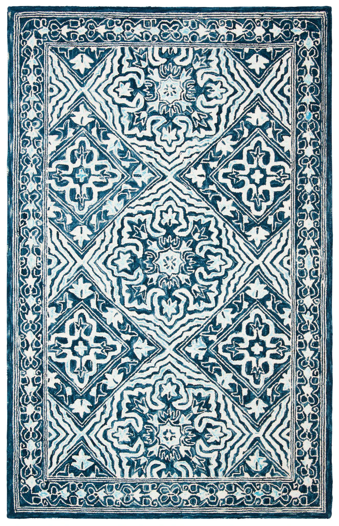 Trace Diamond Medallion Hand-Tufted Wool Rug