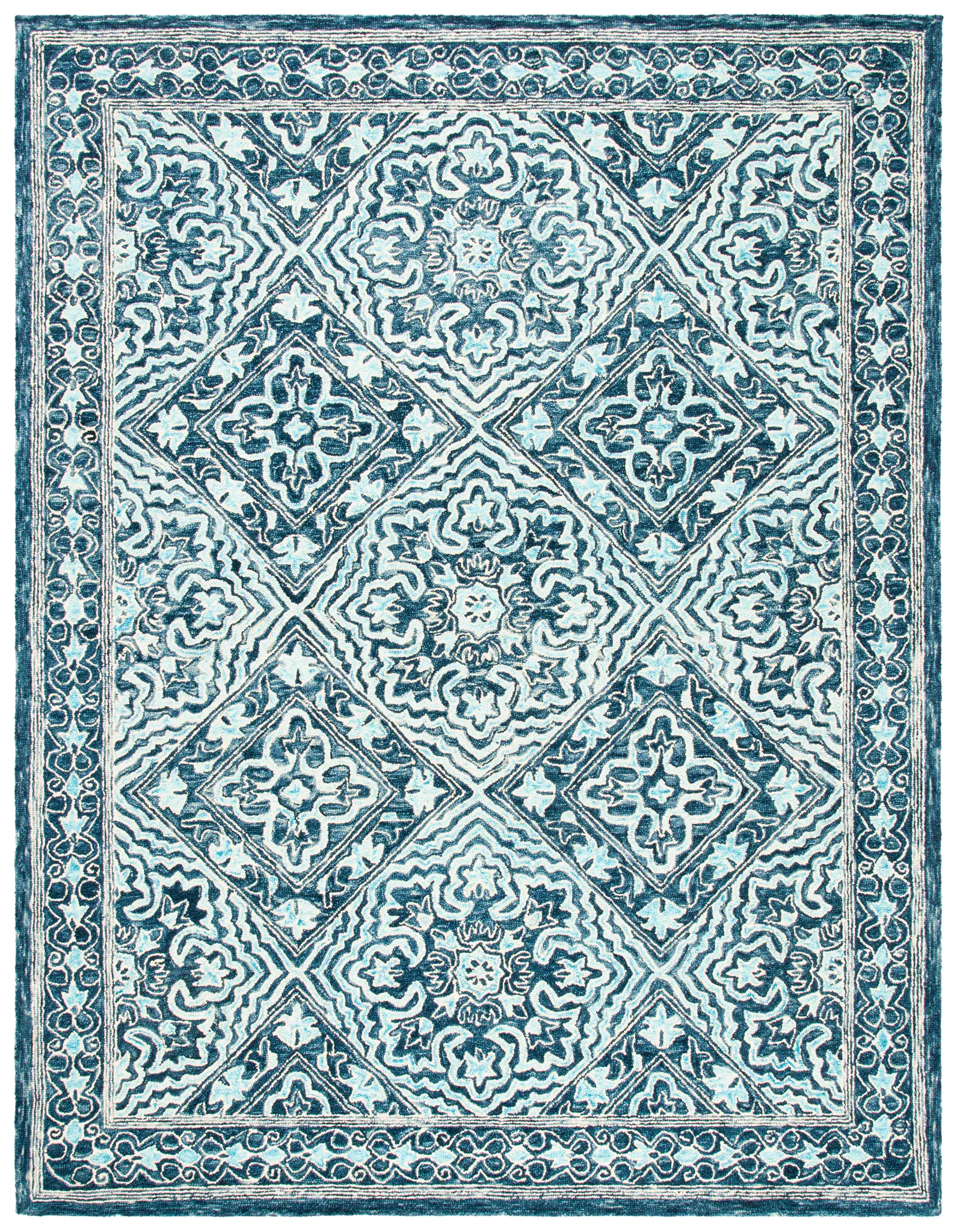 Trace Diamond Medallion Hand-Tufted Wool Rug