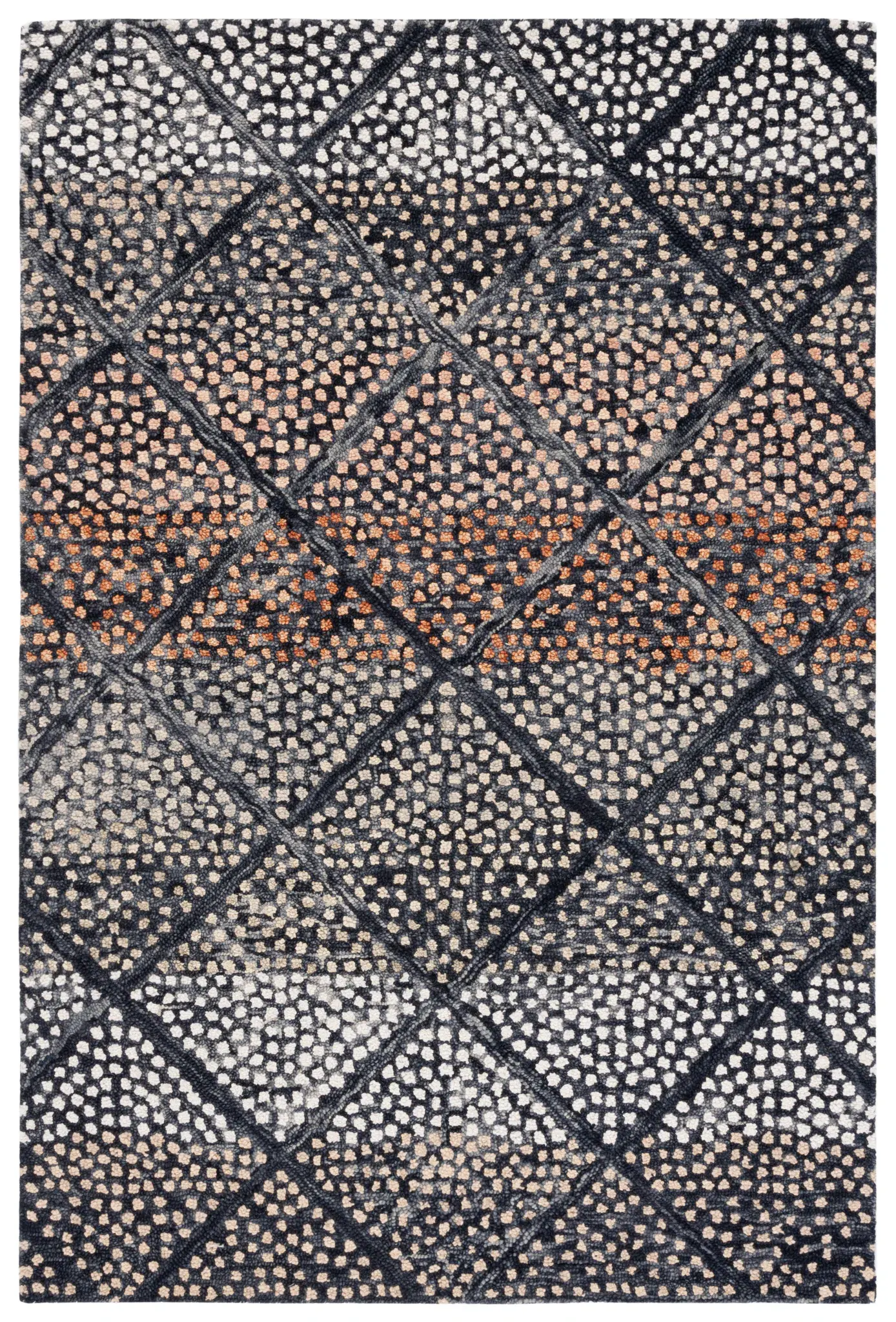 Trace Dotted Diamond Hand-Tufted Wool Rug