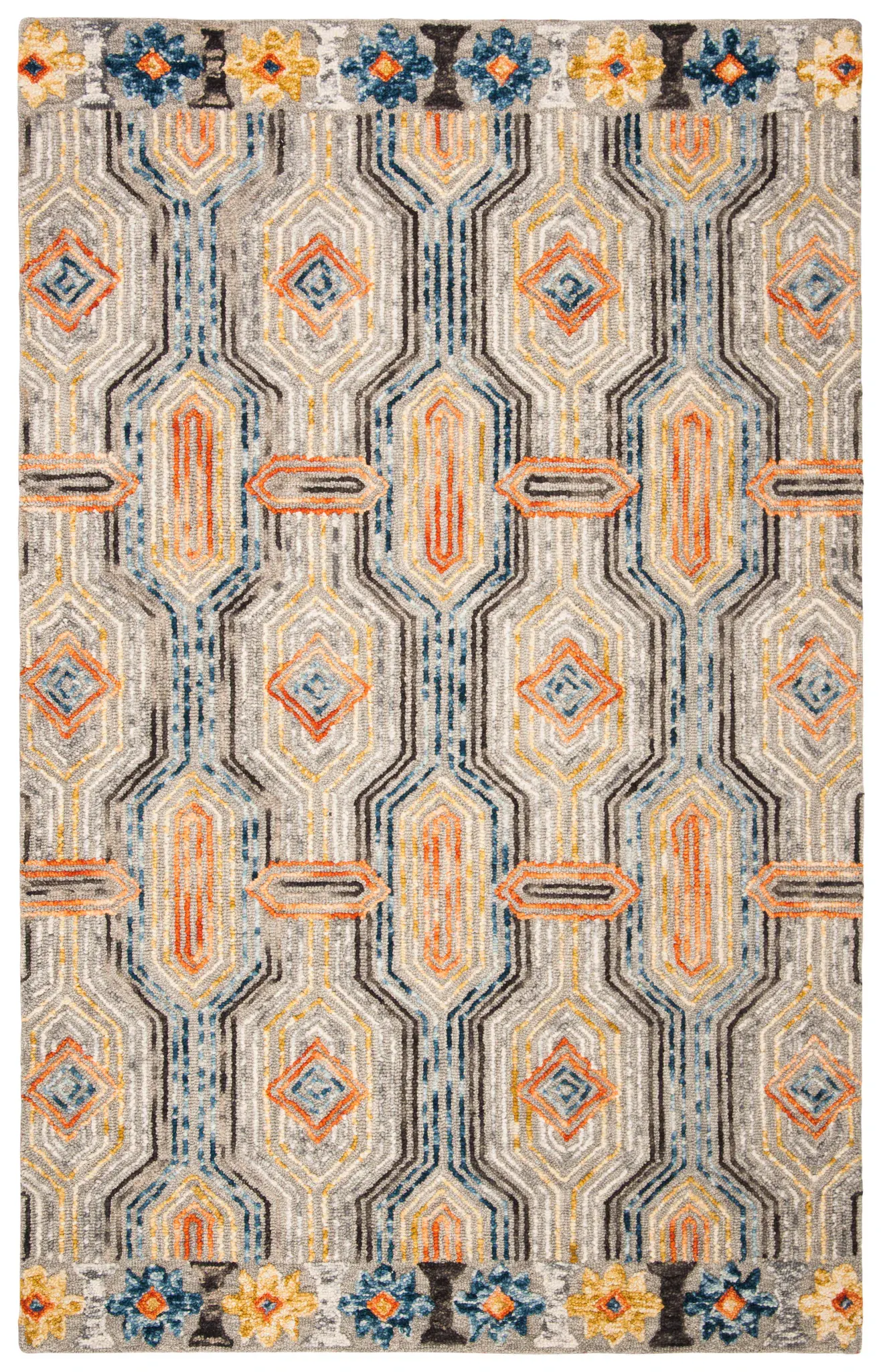Trace Concentric Hexagon Hand-Tufted Wool Rug