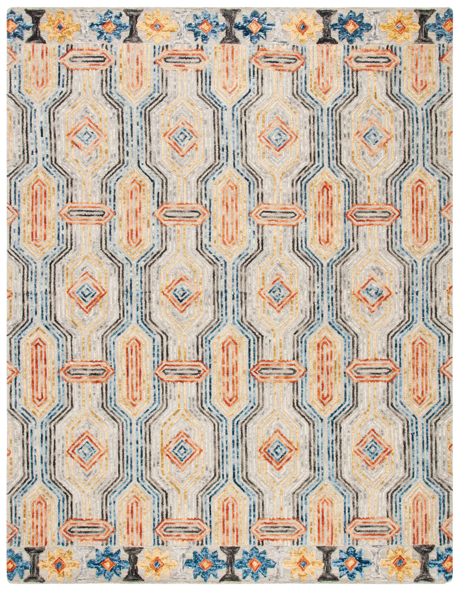 Trace Concentric Hexagon Hand-Tufted Wool Rug