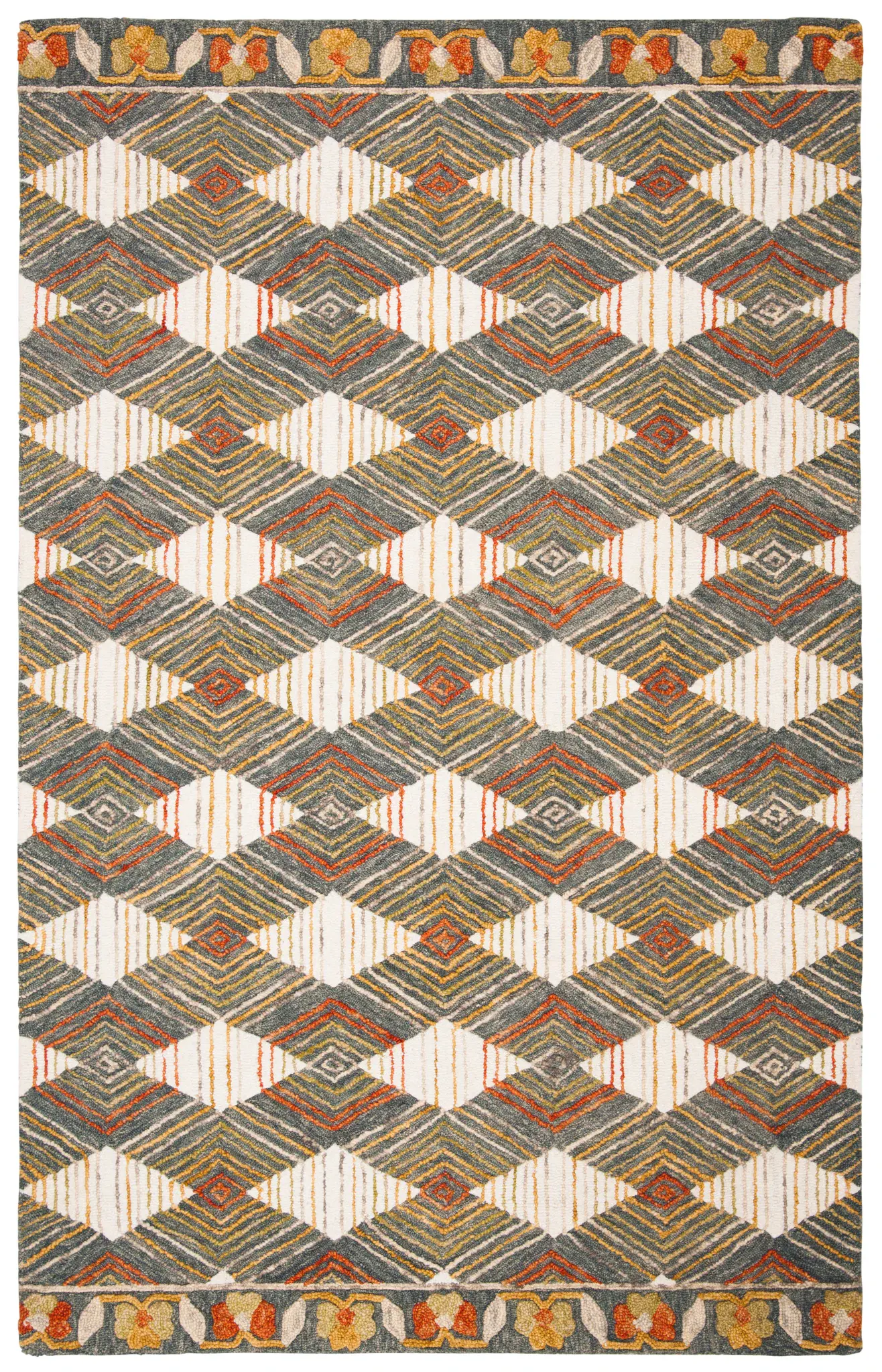 Trace Diamond Grid Hand-Tufted Wool Rug