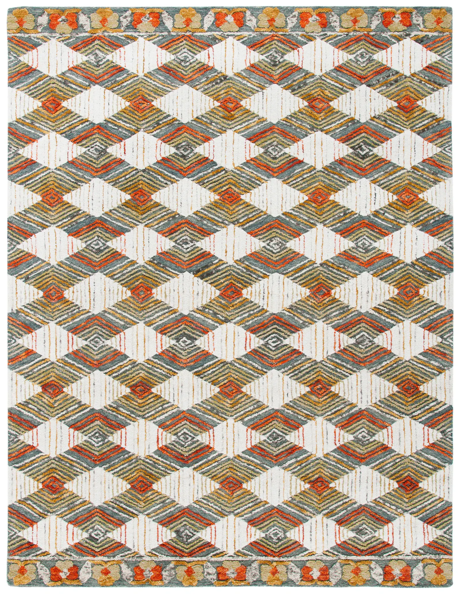 Trace Diamond Grid Hand-Tufted Wool Rug