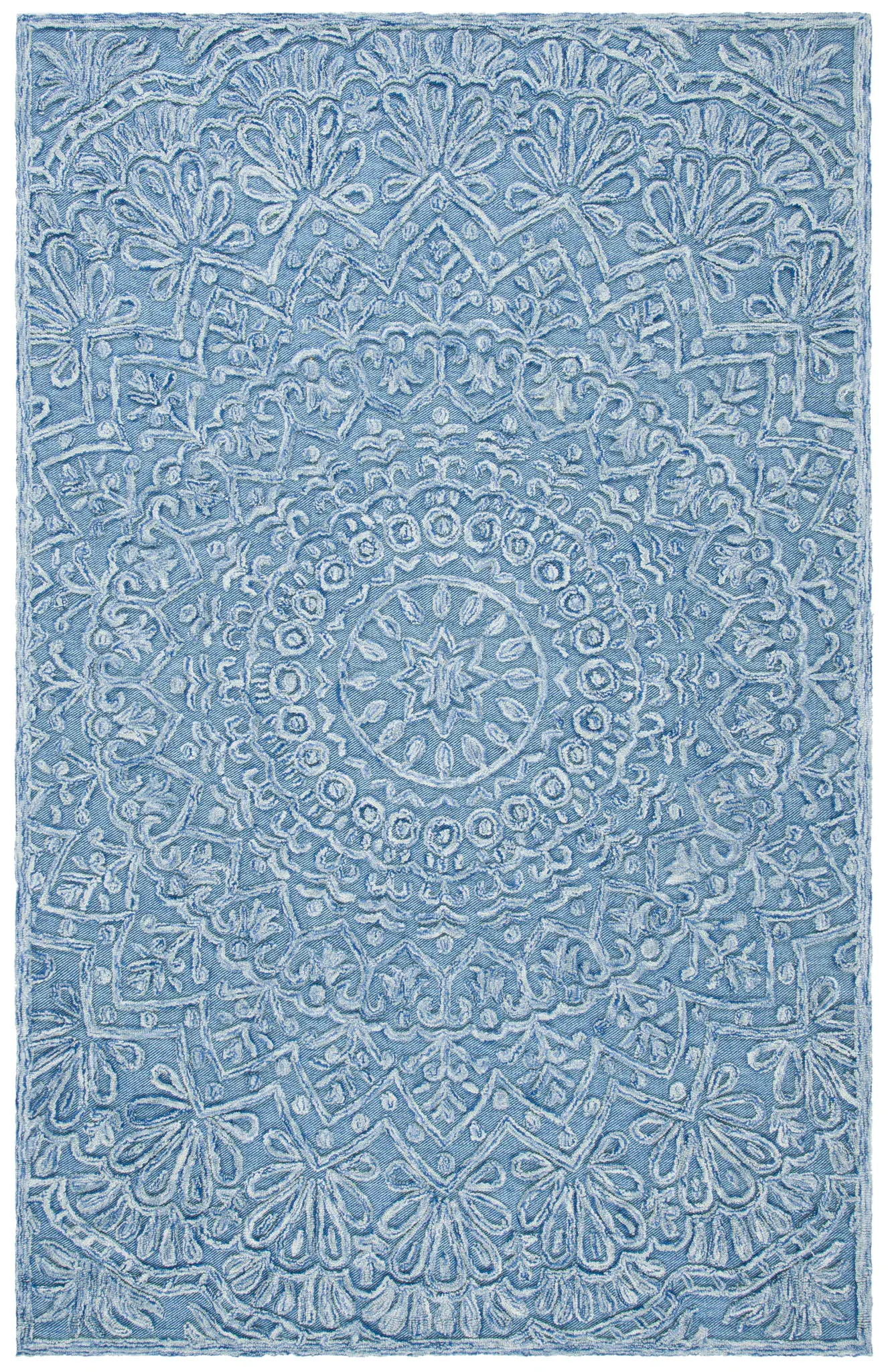 Trace Floral Medallion Hand-Tufted Wool Blend Rug