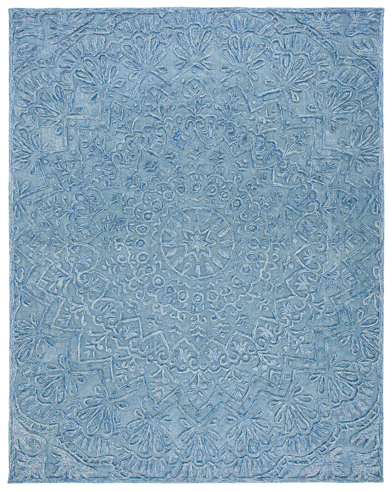 Trace Floral Medallion Hand-Tufted Wool Blend Rug