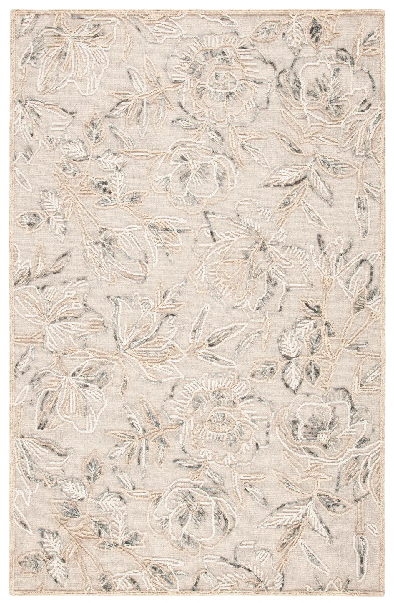 Trace Sketch Floral Hand-Tufted Wool Rug