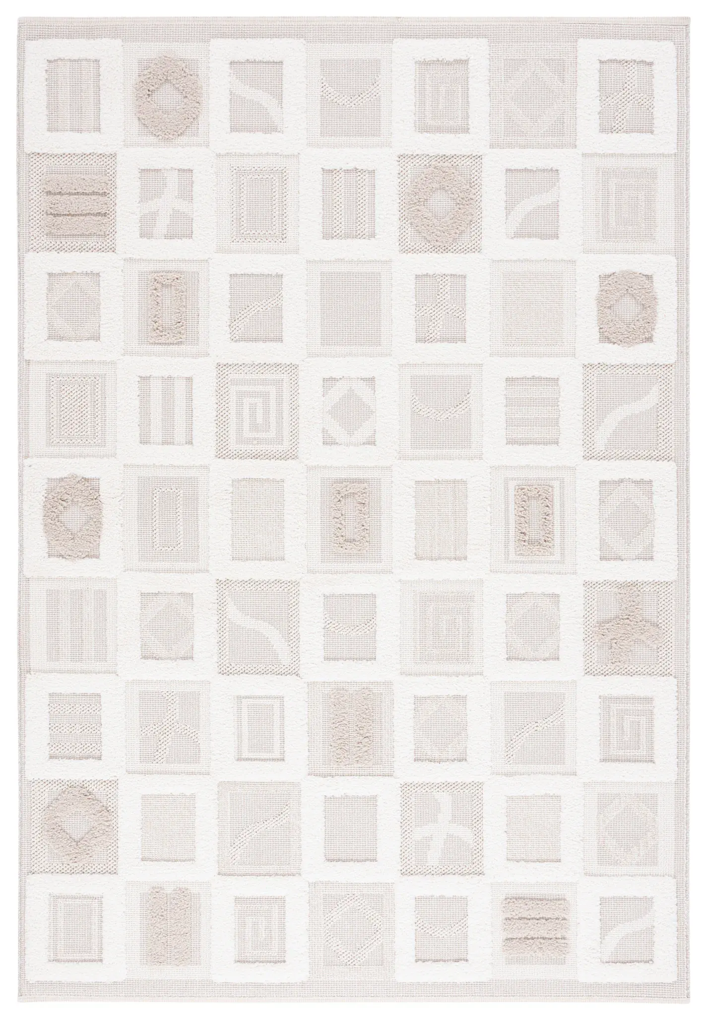 Trends Patchwork Grid Shag Rug