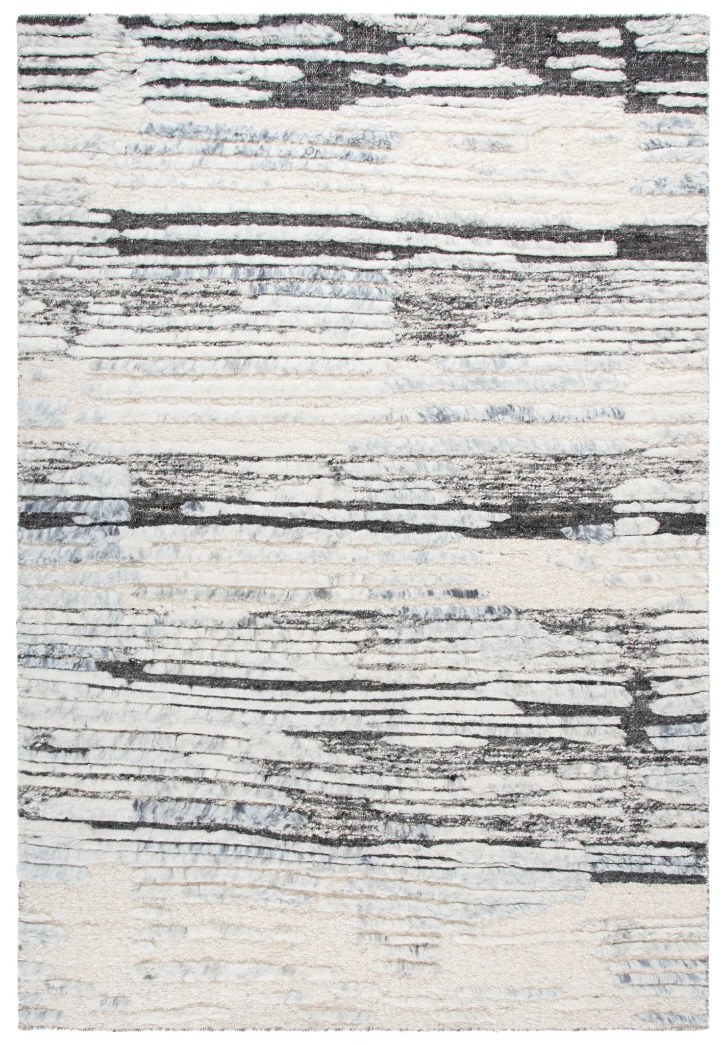 Tribeca Striated Abstract Hand-Knotted Wool Rug