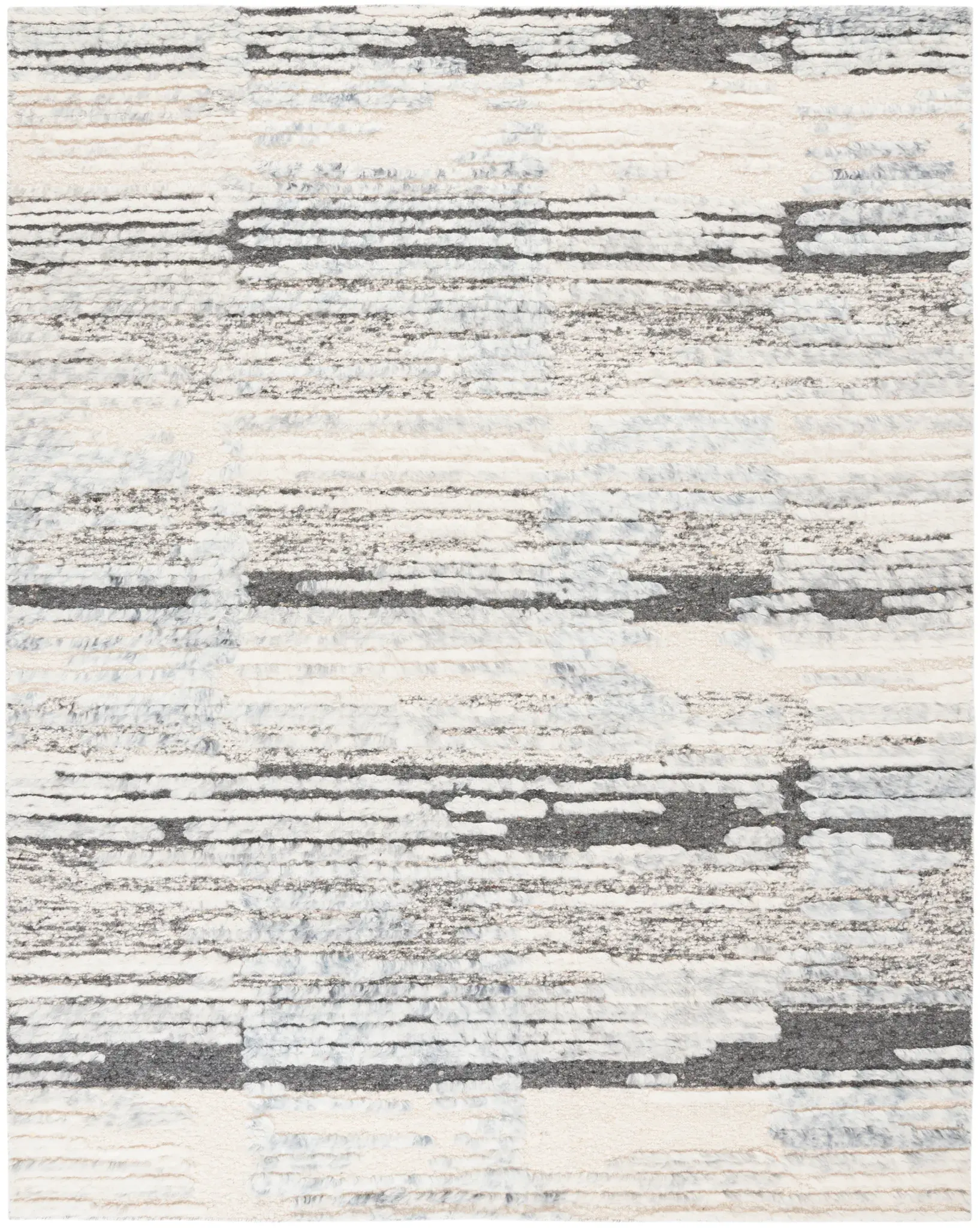 Tribeca Striated Abstract Hand-Knotted Wool Rug